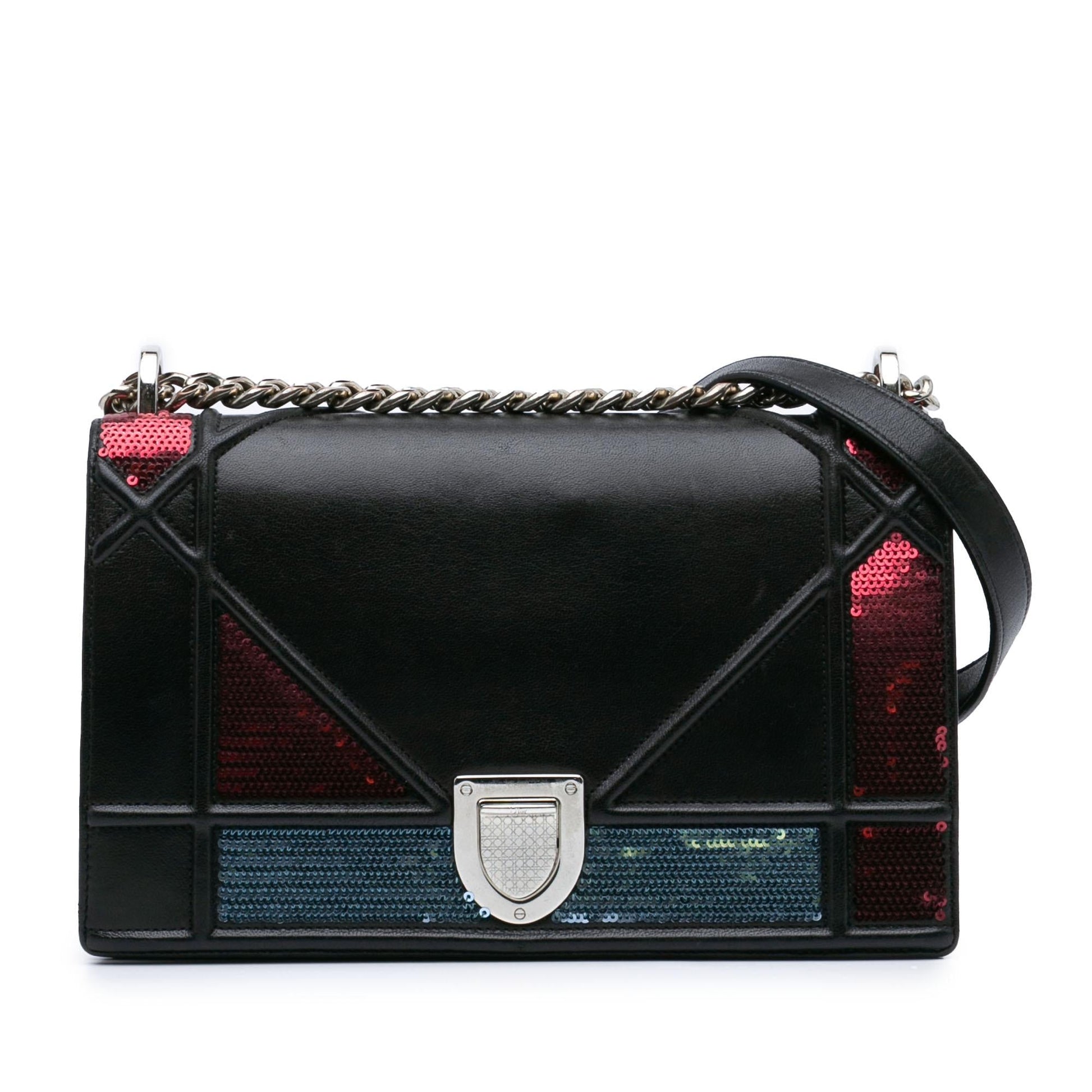 Dior Sequin ama Crossbody Bag Lambskin Medium Flap