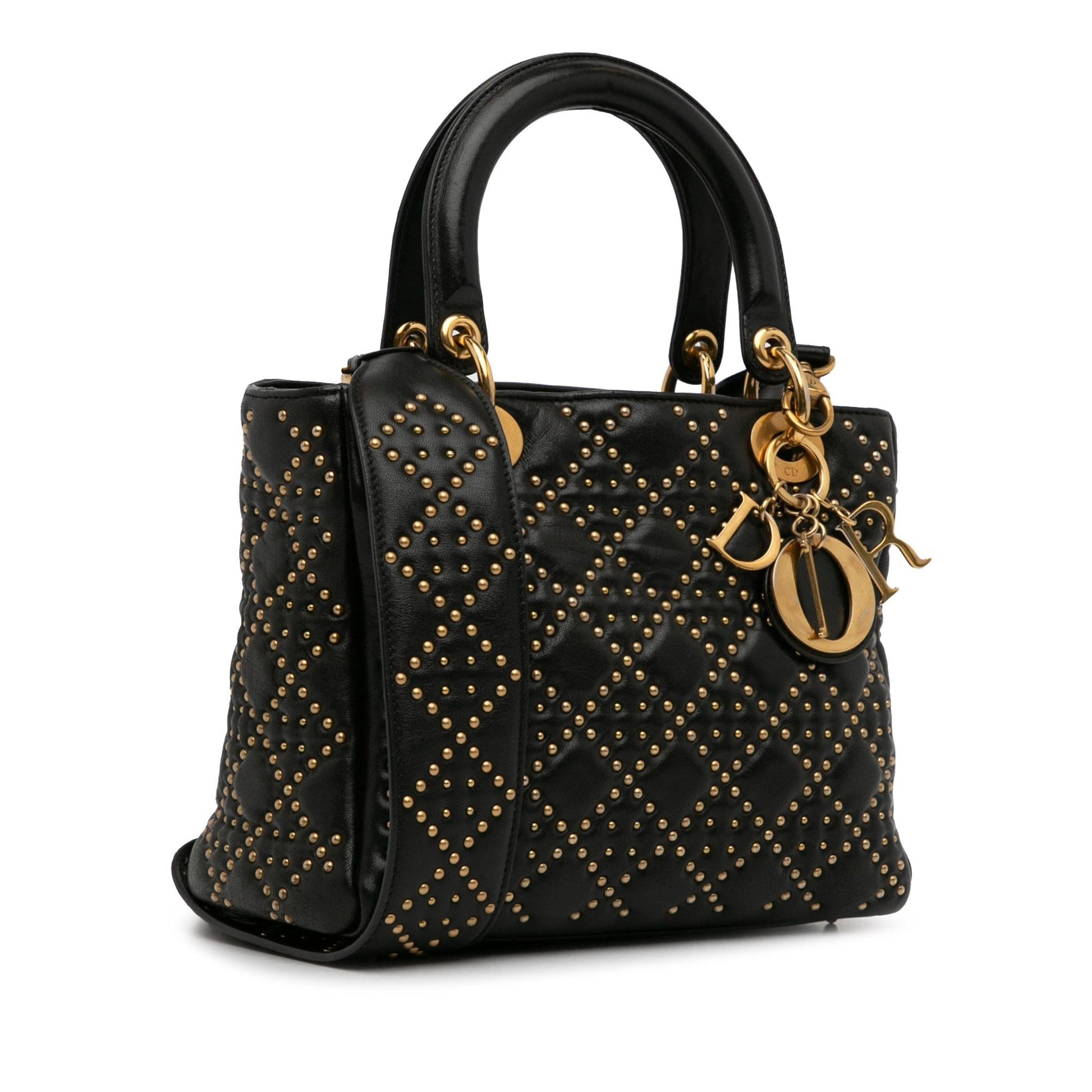 Dior Studded Lady Shg Oqfgf1 Satchel Bag Lambskin Medium