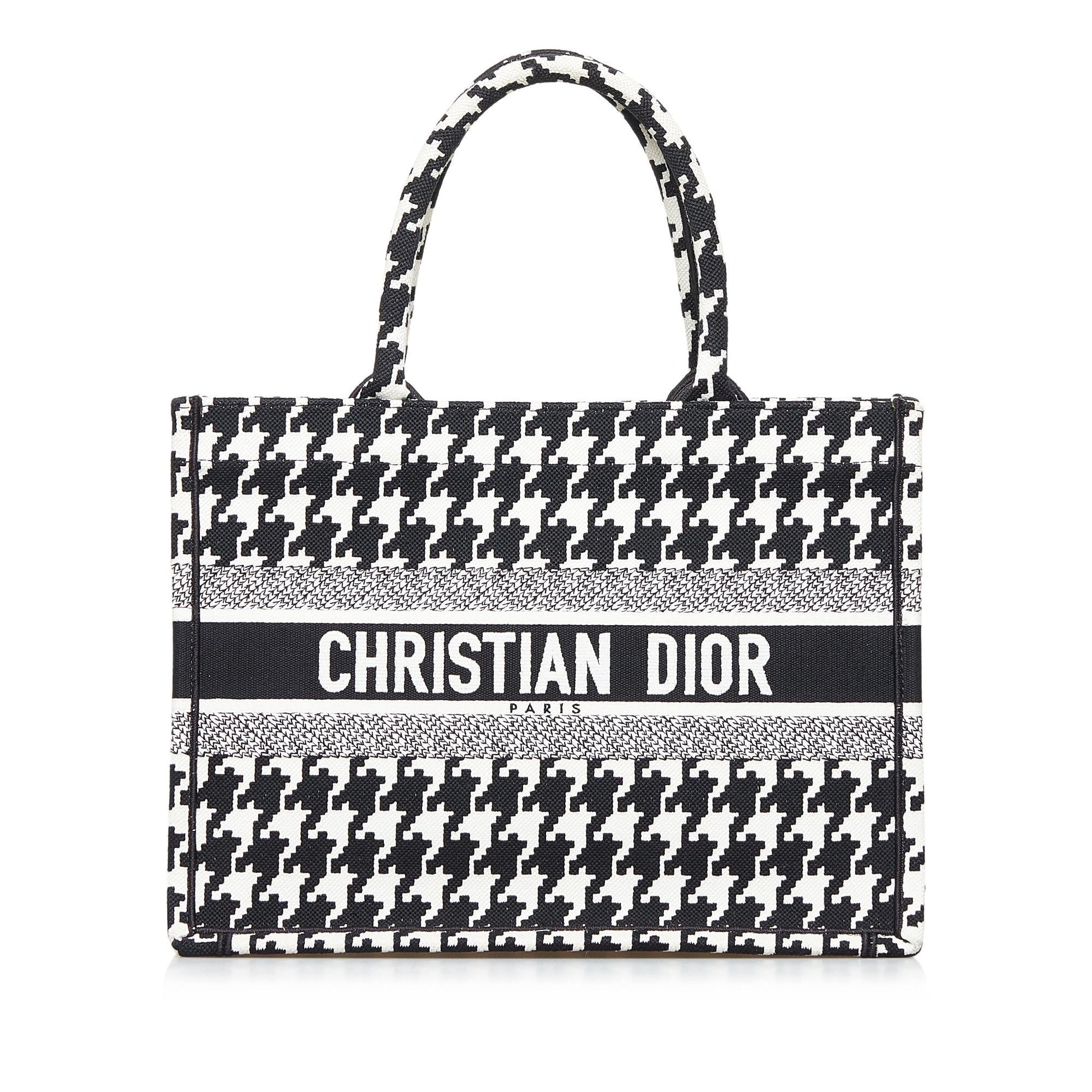 Dior Macro Houndstooth Book Tote Shg Fmpyvr Medium Tote Bag