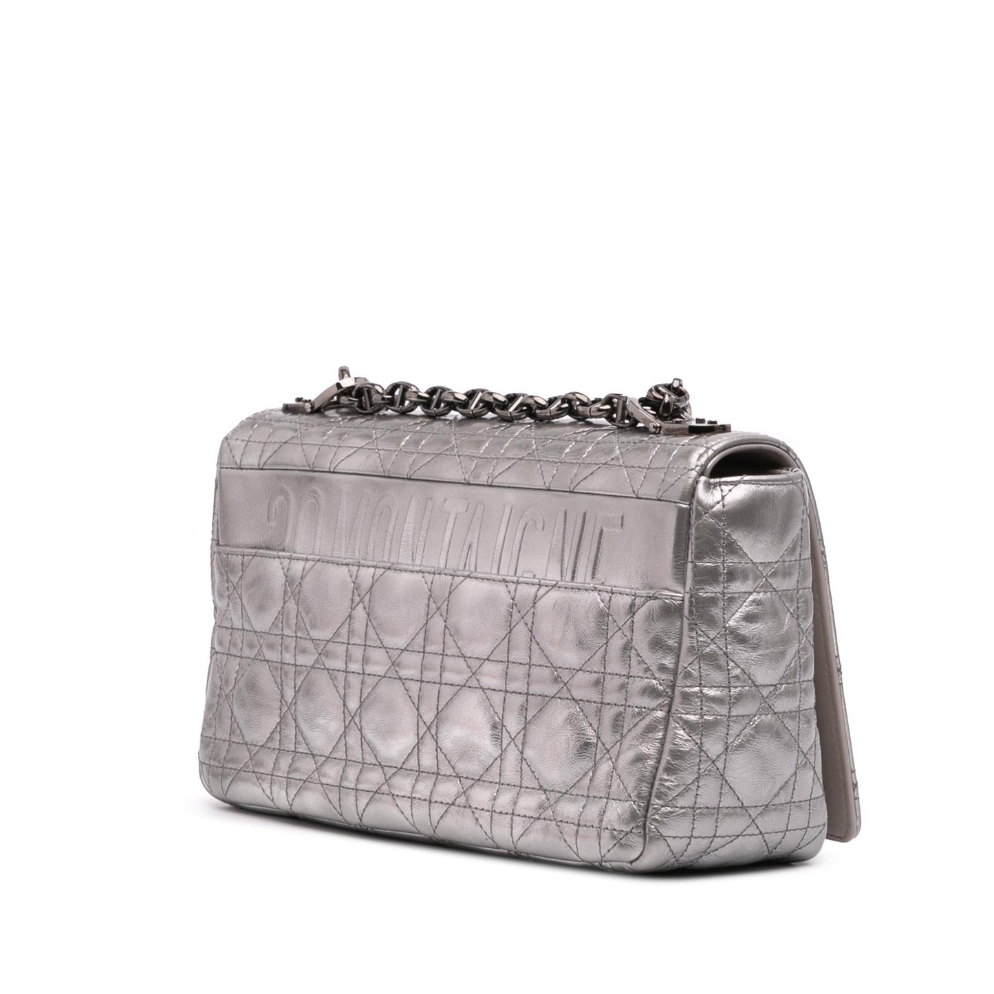 Dior Metallic Calfskin Cannage Supple Caro Bag Medium Crossbody Bag