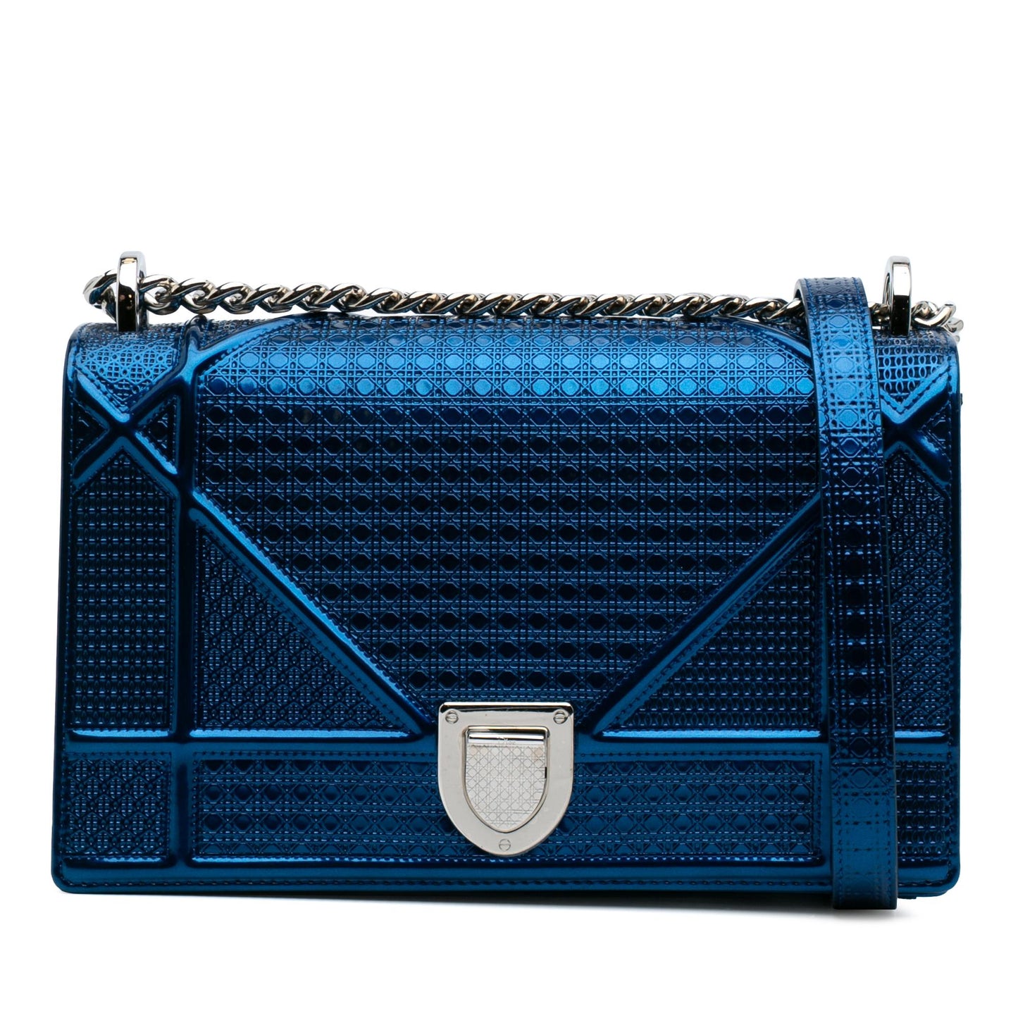 Dior Metallic Microcannage ama Crossbody Patent Medium Crossbody Bag
