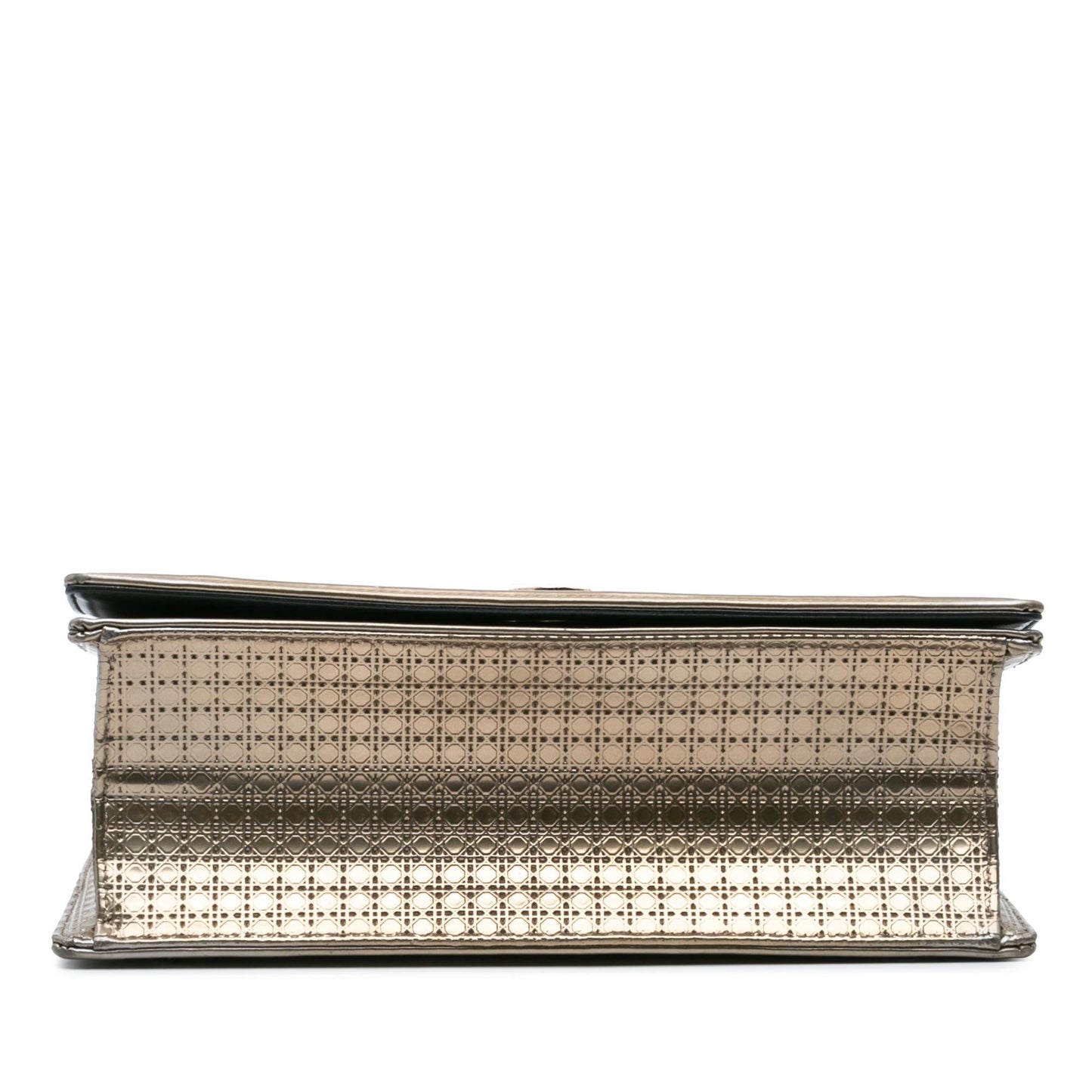 Dior Metallic Microcannage ama Crossbody Bag Patent Medium Flap