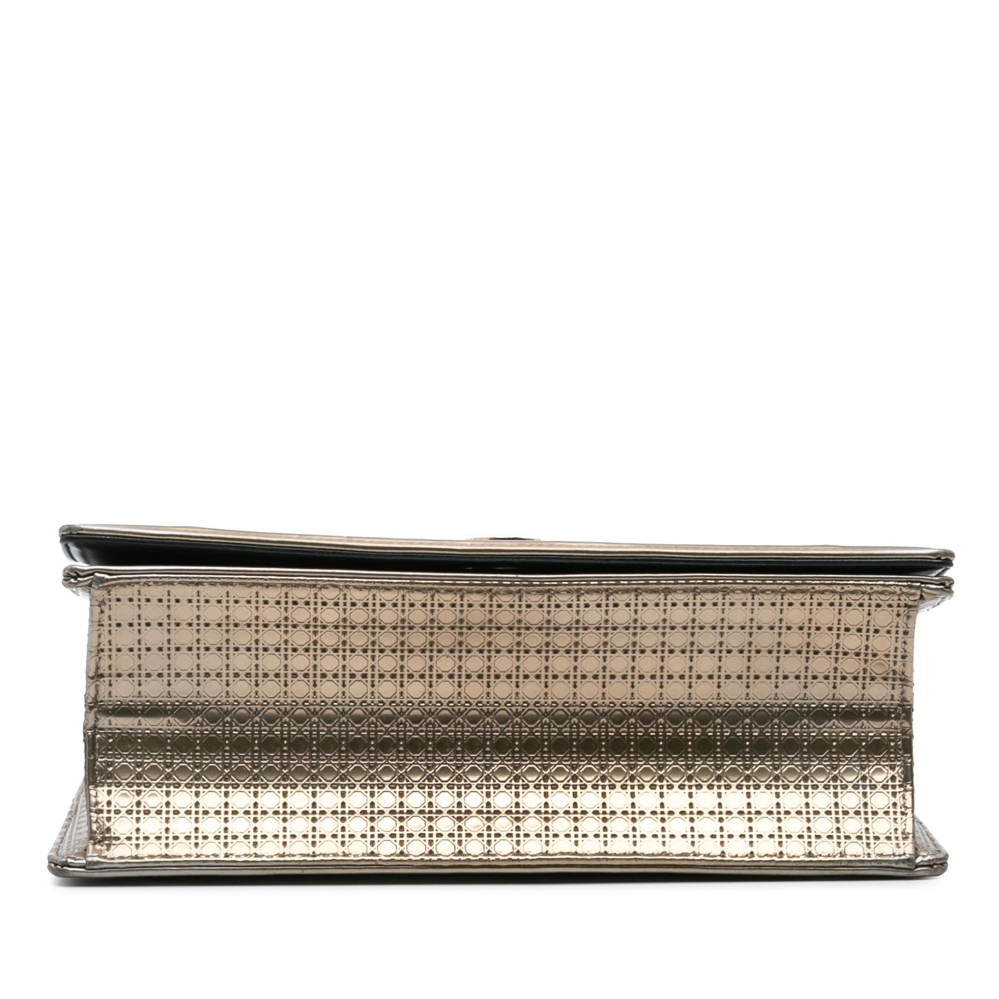 Dior Metallic Microcannage ama Crossbody Bag Patent Medium Flap