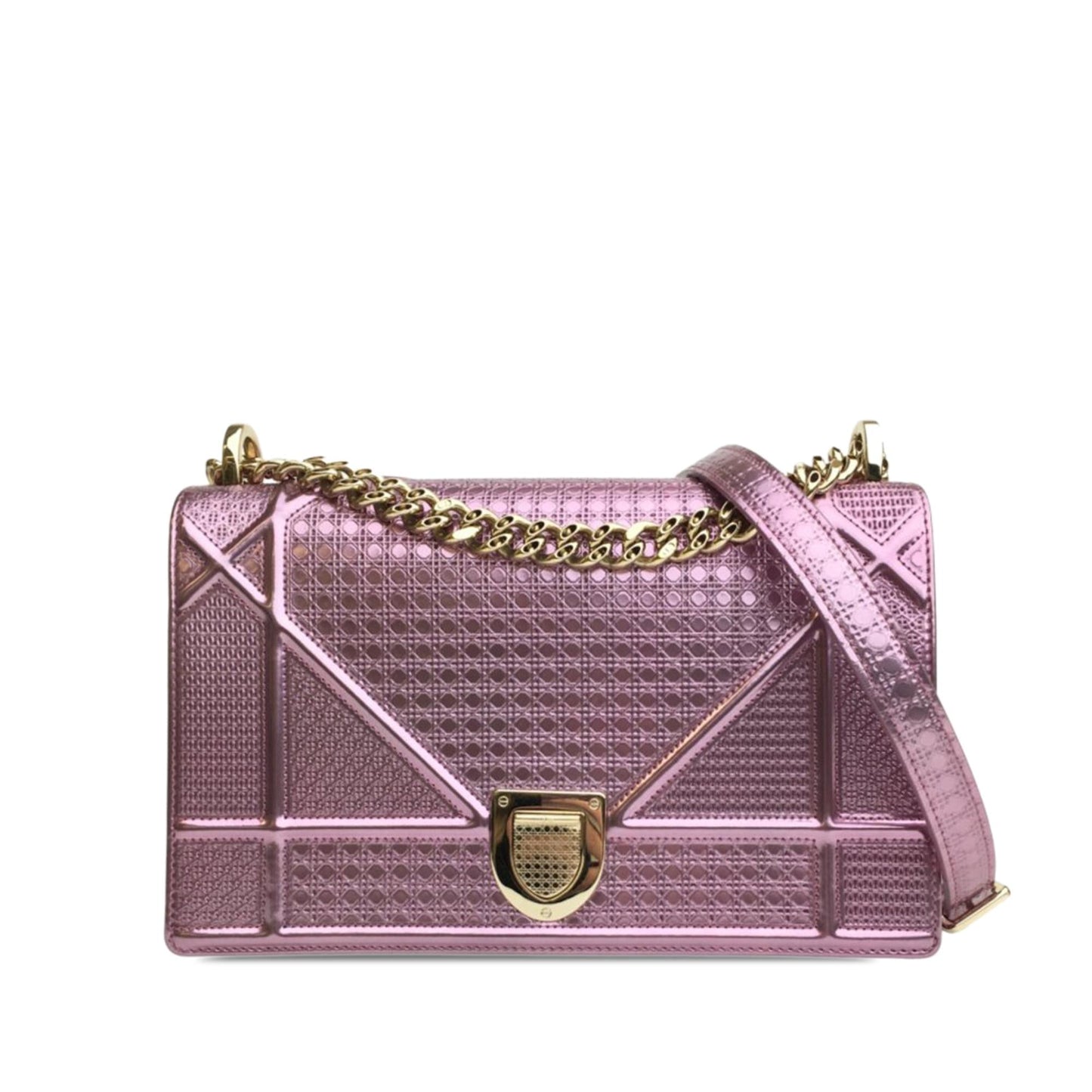Dior Metallic Microcannage ama Shg 7Dt5Sh Crossbody Bag Patent Medium