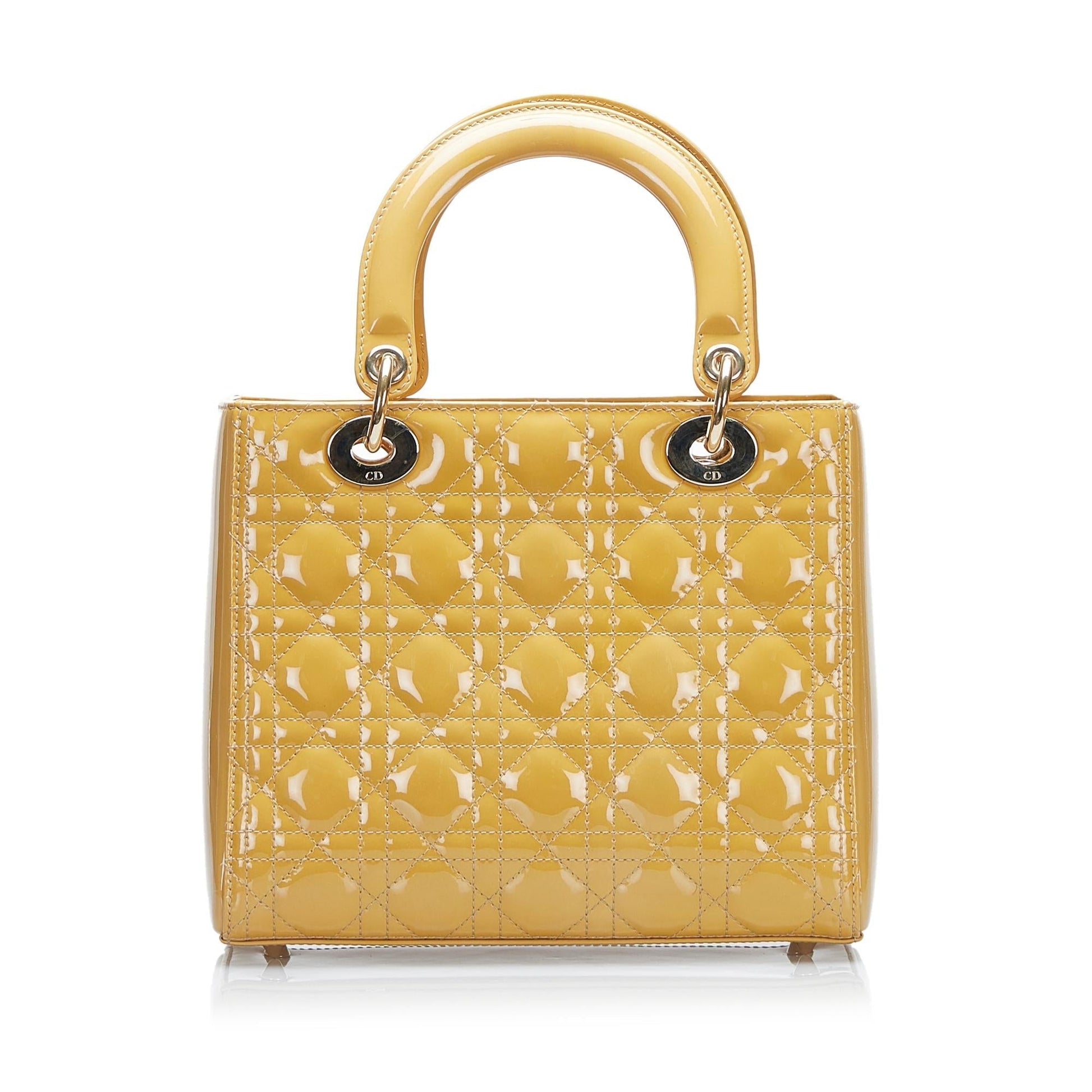 Dior Cannage Lady Shg 3Zybzo Satchel Bag Patent Medium