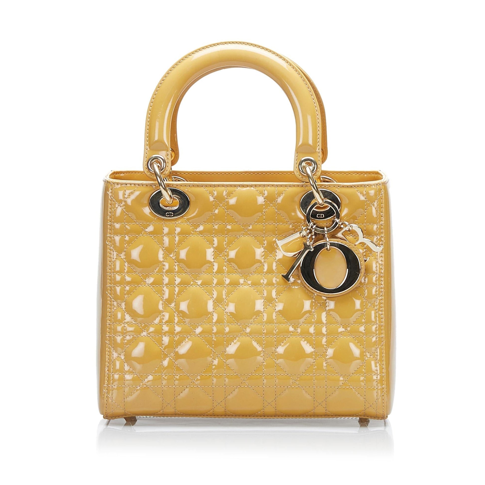 Dior Cannage Lady Shg 3Zybzo Satchel Bag Patent Medium