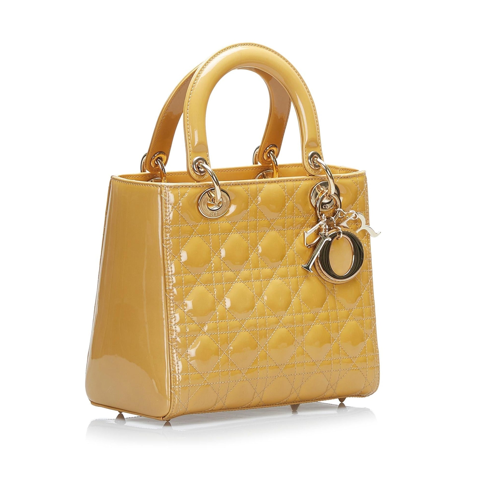Dior Cannage Lady Shg 3Zybzo Satchel Bag Patent Medium