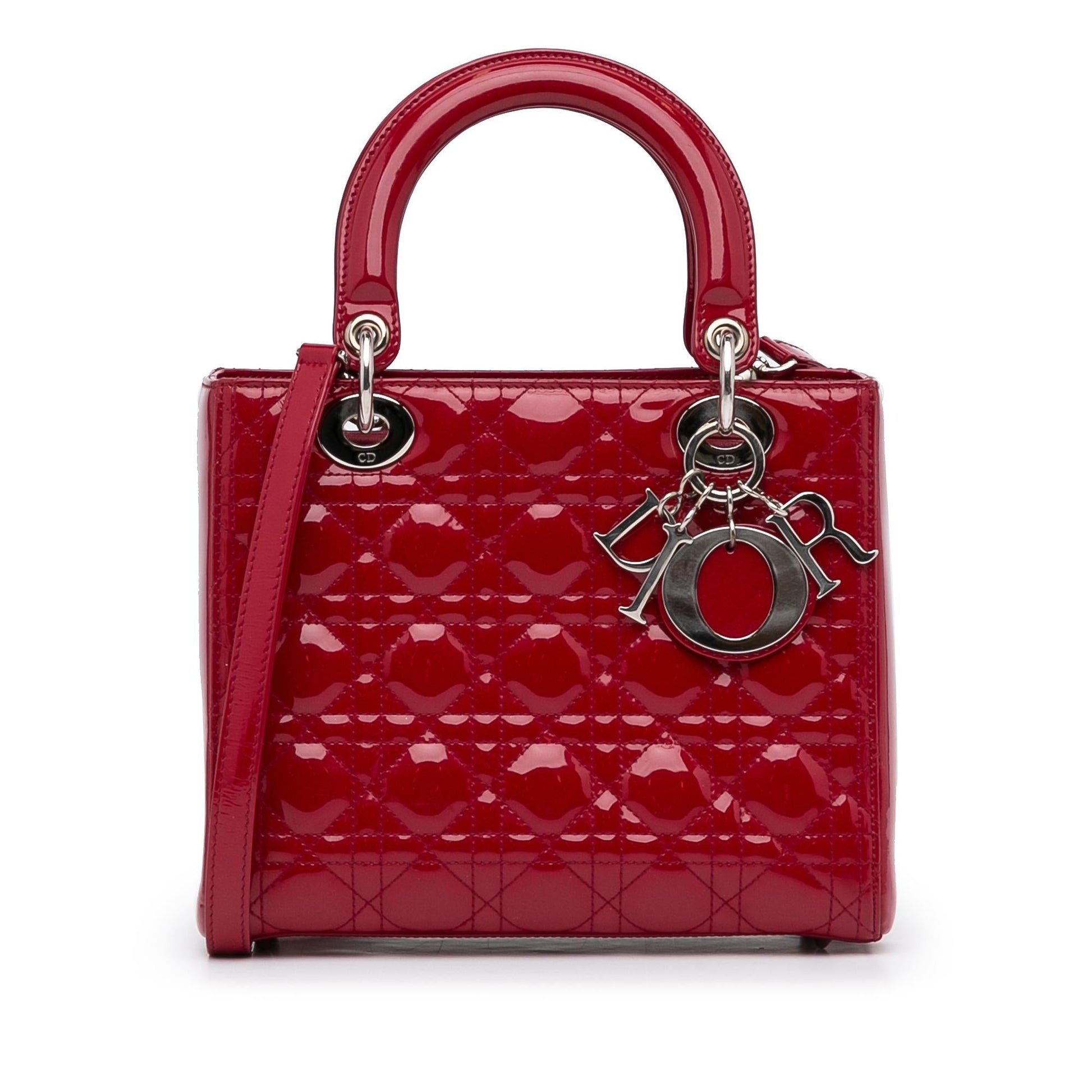 Dior Cannage Lady Shg Fo9Dv4 Satchel Bag Patent Medium
