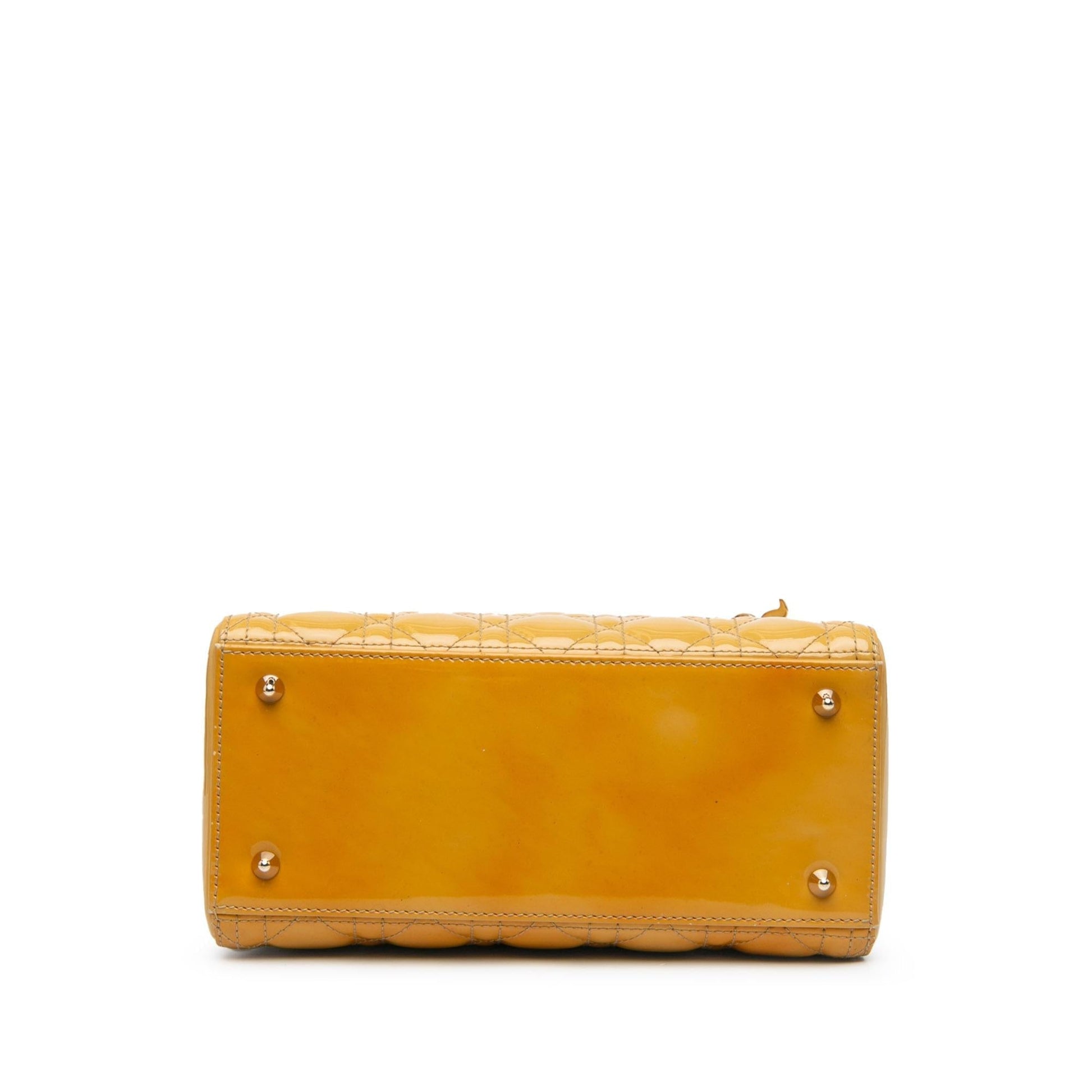 Dior Cannage Lady Satchel Bag Patent Medium Dior Shg Erhgnn