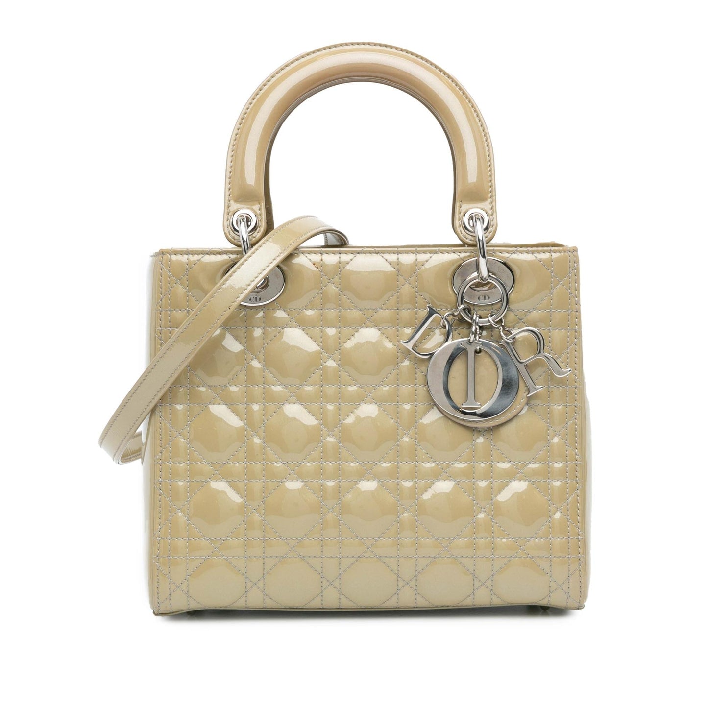 Dior Cannage Lady Satchel Bag Patent Medium Lady Dior 2