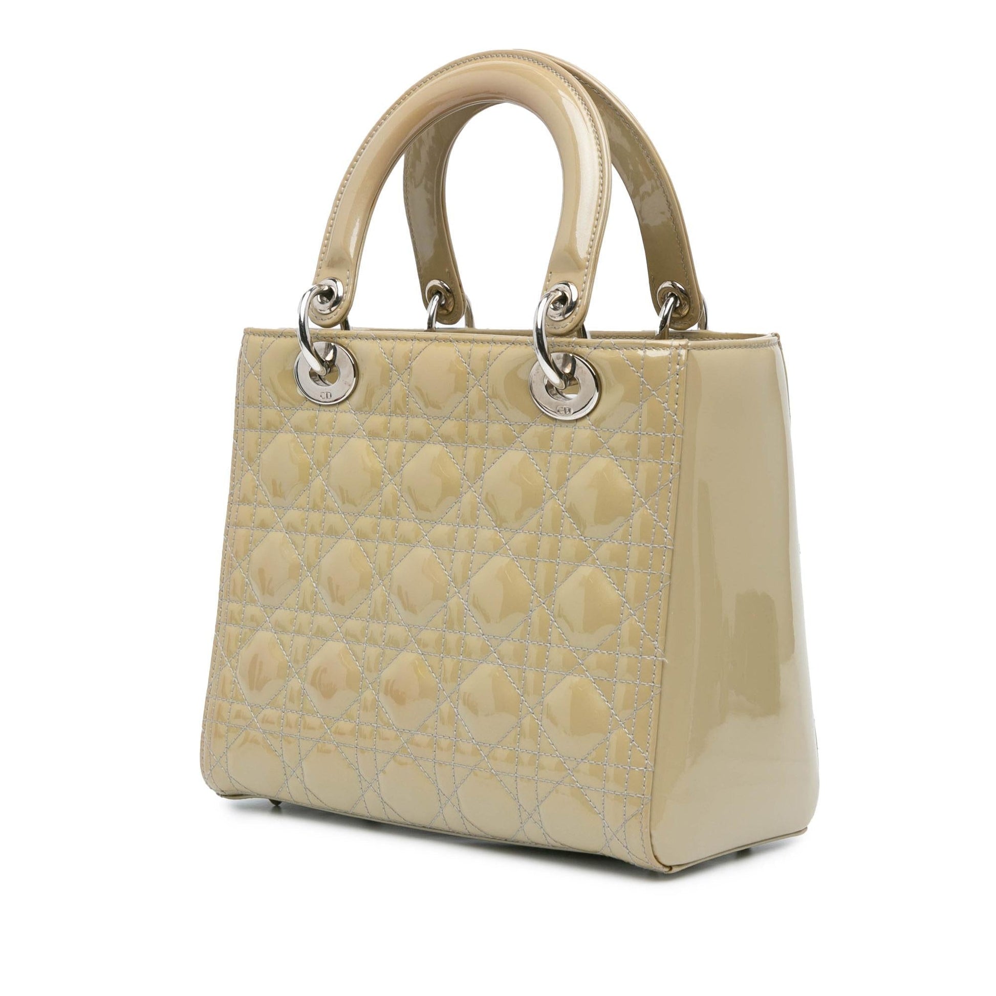 Dior Cannage Lady Satchel Bag Patent Medium Lady Dior 2