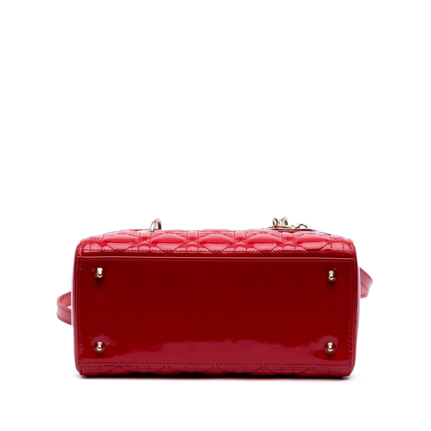 Dior Cannage Lady Satchel Bag Patent Medium Lady Dior 19