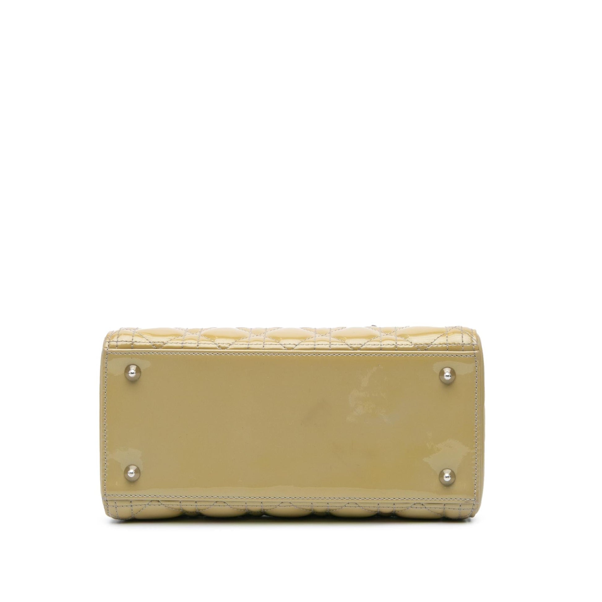 Dior Cannage Lady Satchel Bag Patent Medium Lady Dior 27