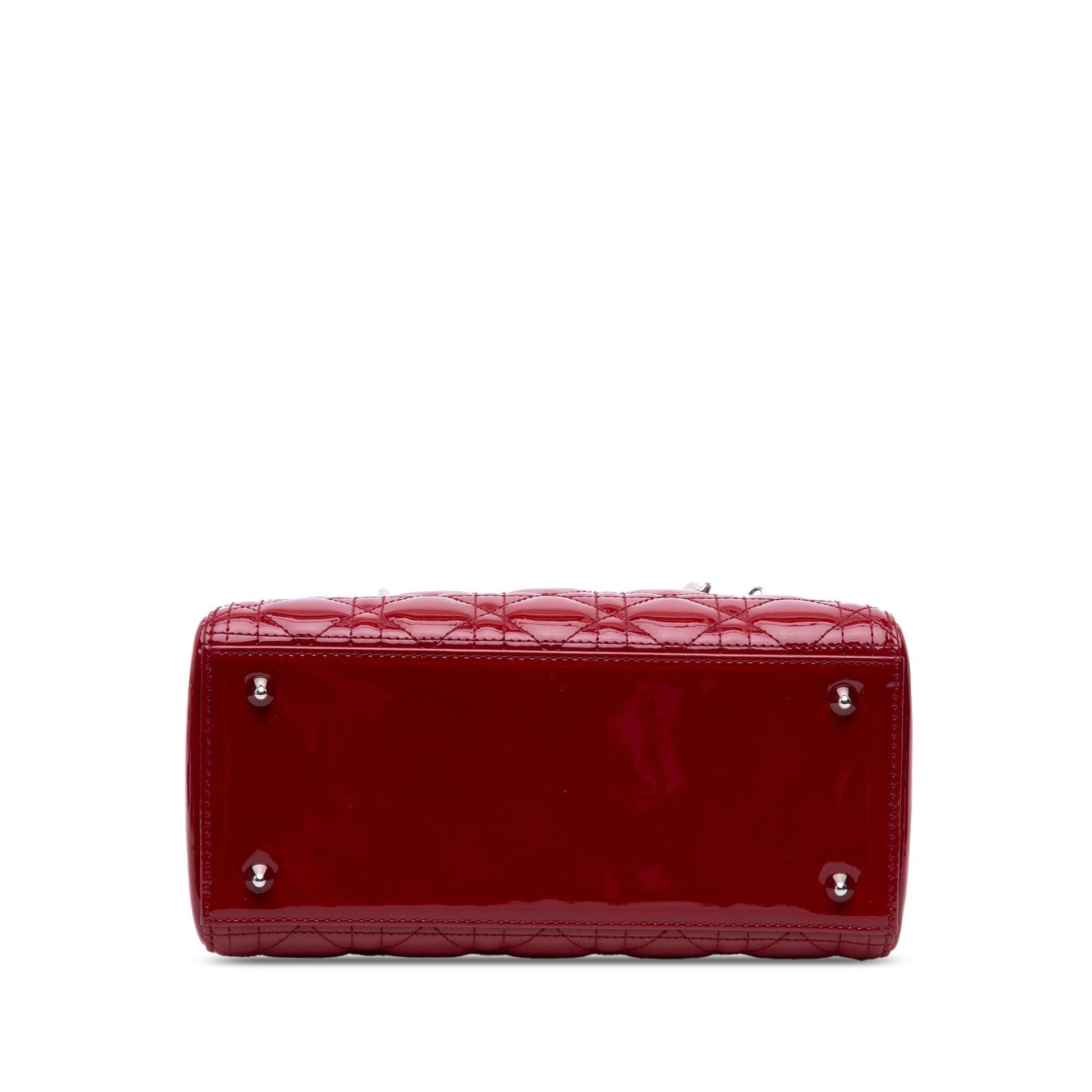 Dior Cannage Lady Satchel Bag Patent Medium Lady Dior 24