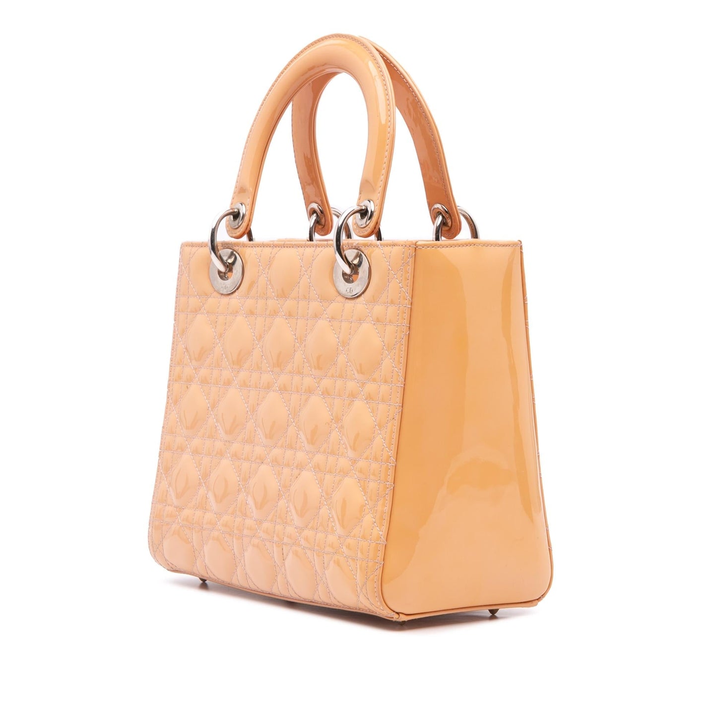 Dior Cannage Lady Satchel Bag Patent Medium Lady Dior 28