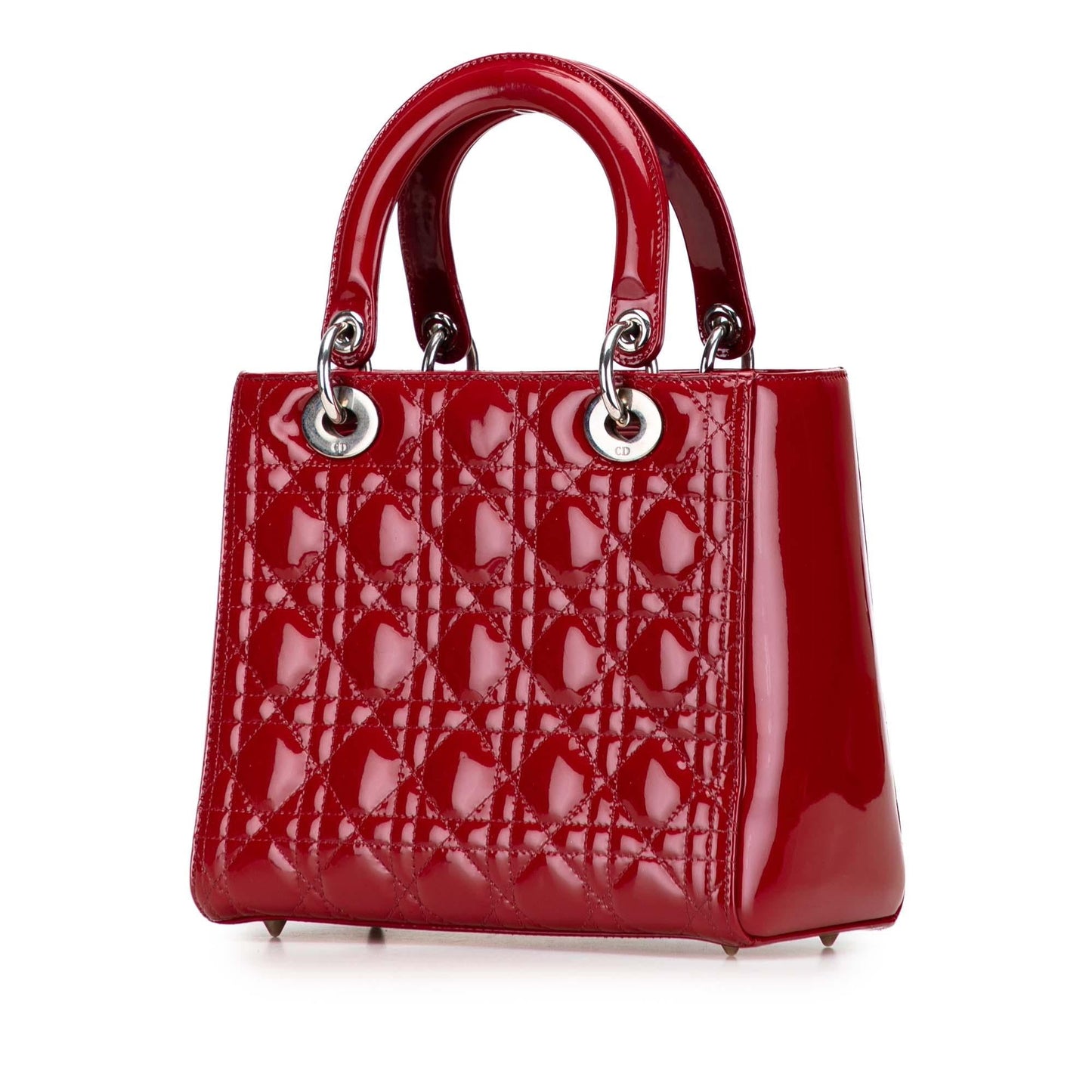 Dior Cannage Lady Satchel Bag Patent Medium Lady Dior 29