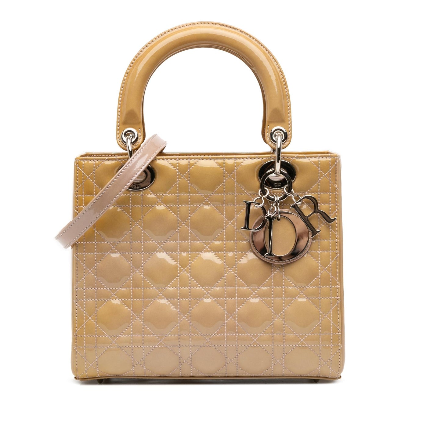 Dior Cannage Lady Satchel Bag Patent Medium Lady Dior 30