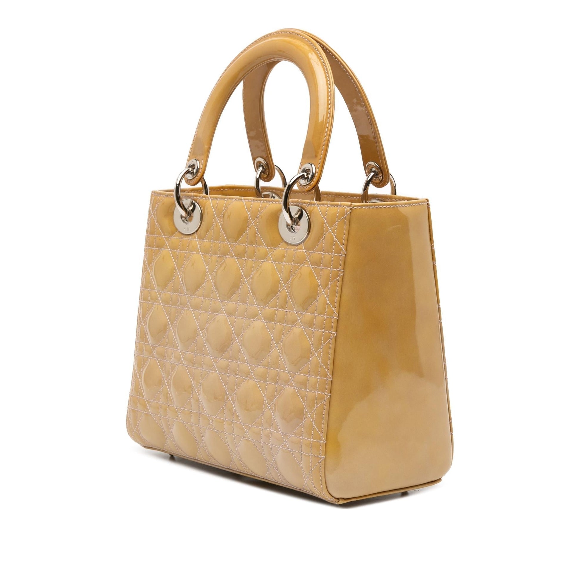 Dior Cannage Lady Satchel Bag Patent Medium Lady Dior 30