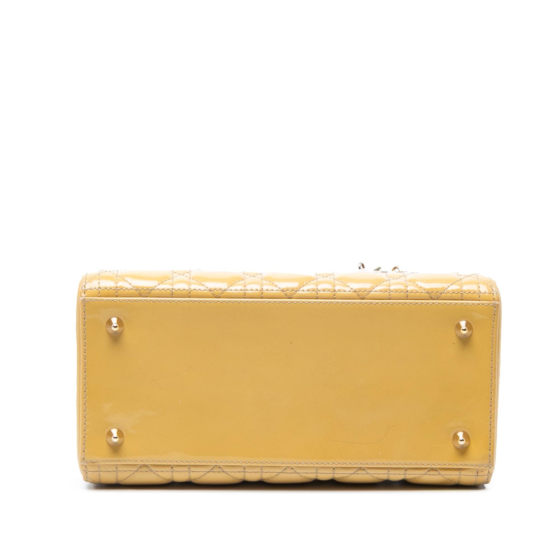 Dior Cannage Lady Satchel Bag Patent Medium Lady Dior 36