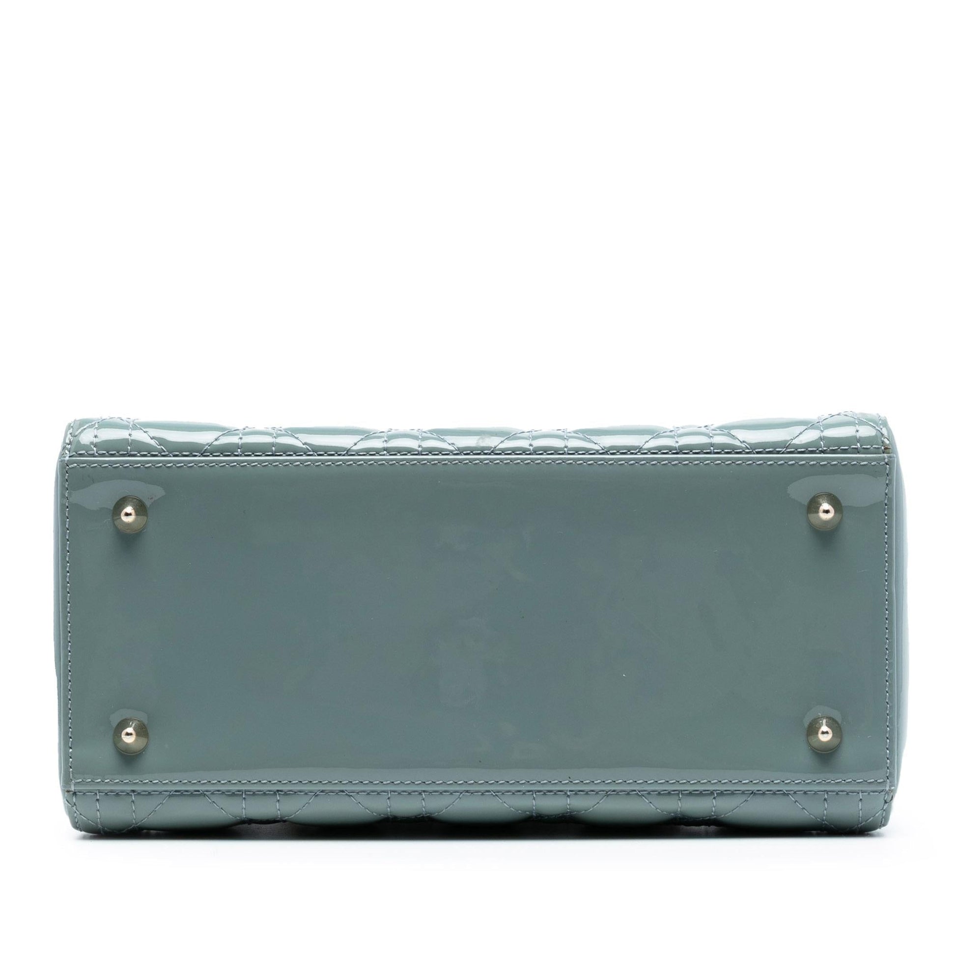 Dior Cannage Lady Satchel Bag Patent Medium Lady Dior 37