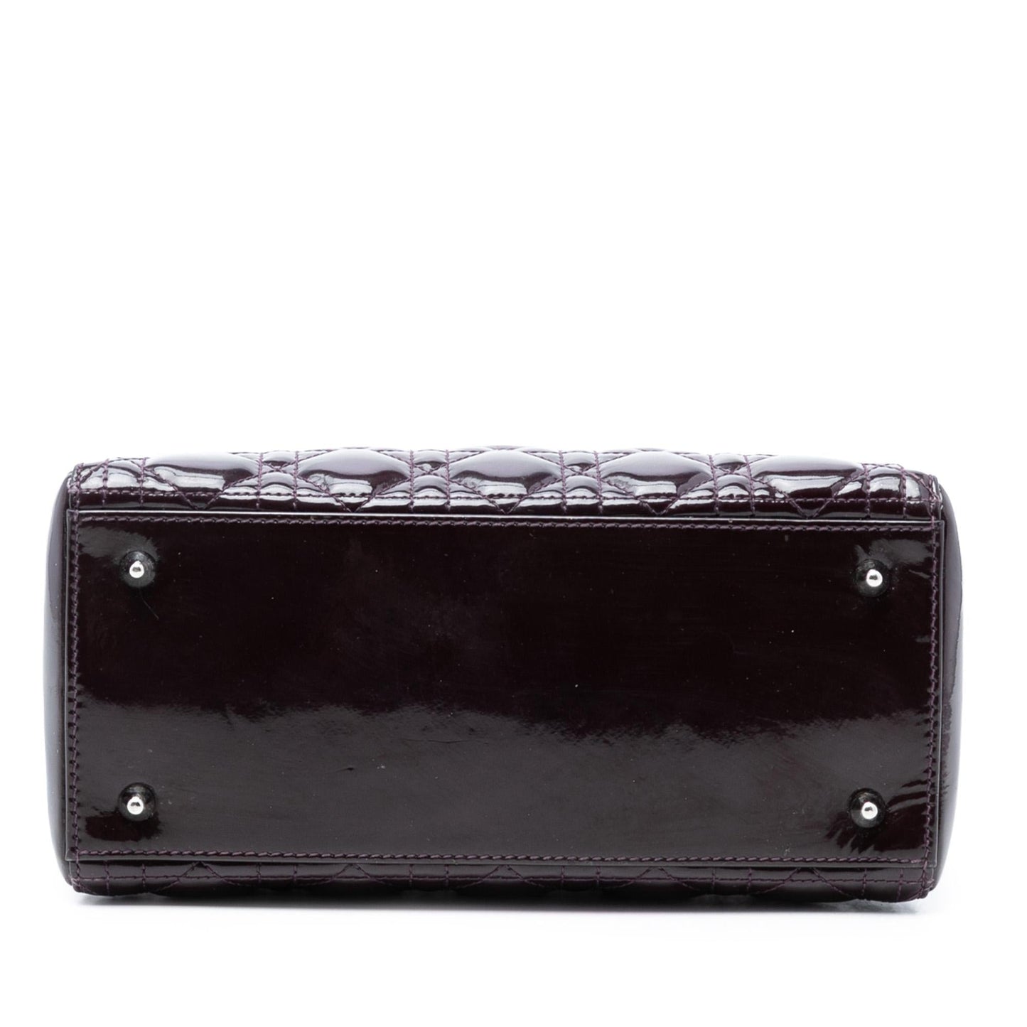 Dior Cannage Lady Satchel Bag Patent Medium Lady Dior 38