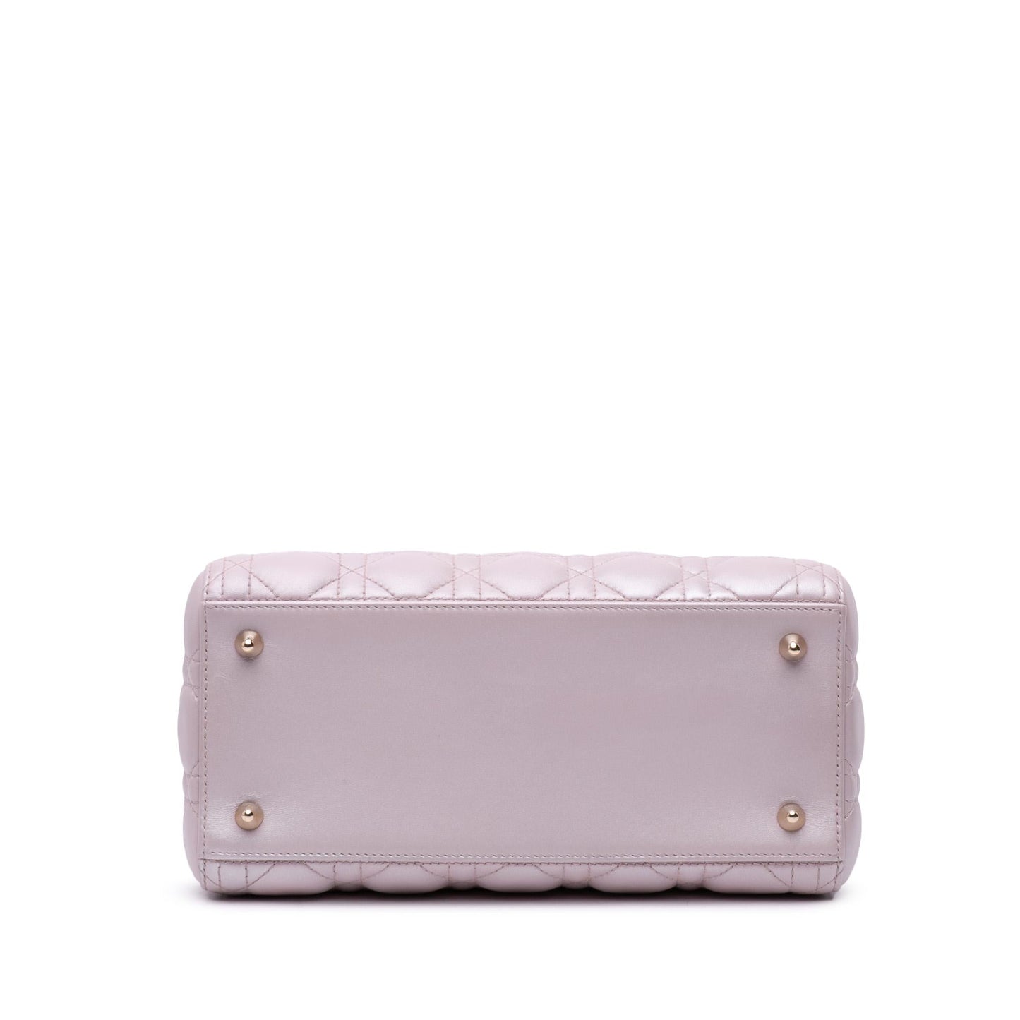 Dior Pearlescent Cannage Lady Satchel Bag Lambskin Medium