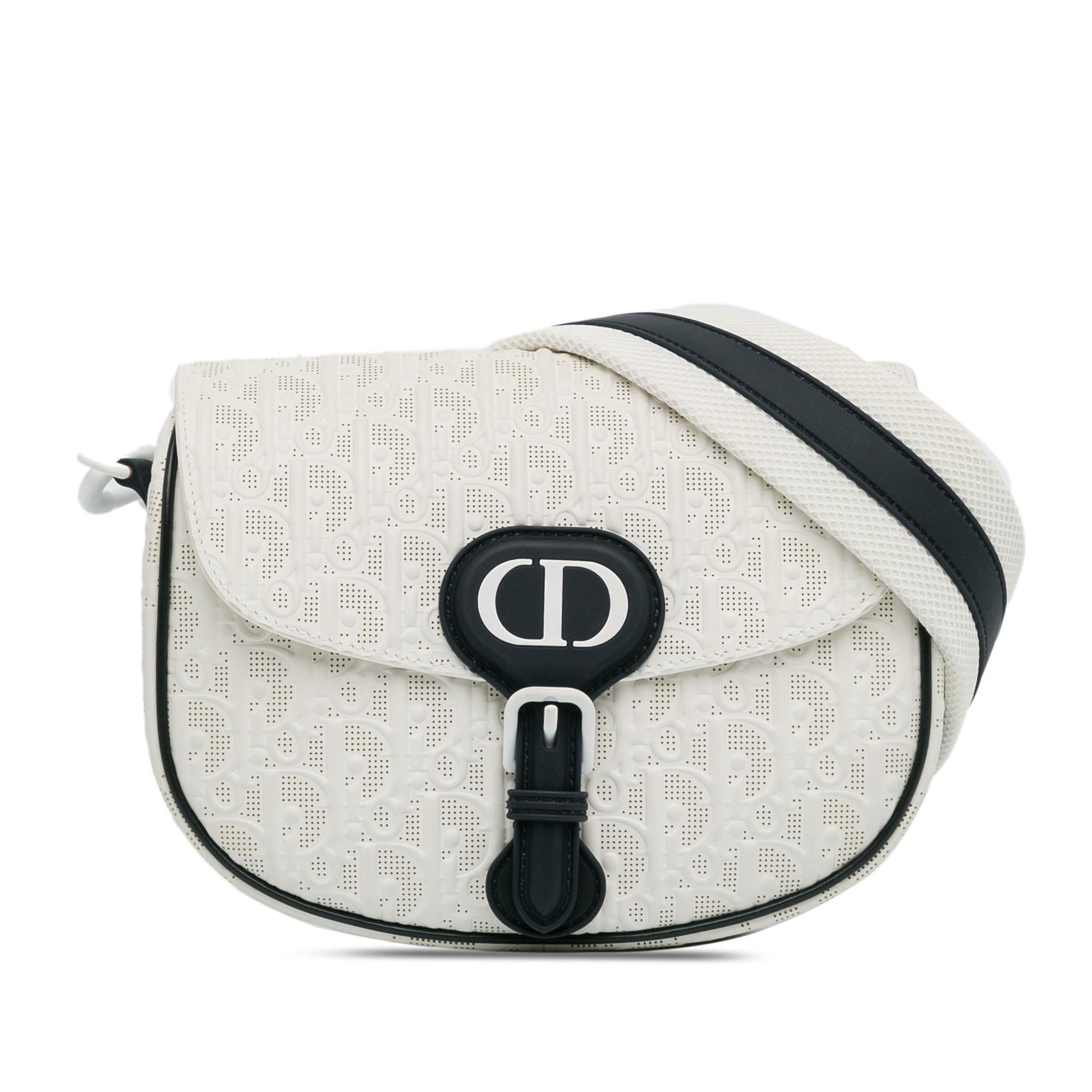 Dior Perforated Calfskin Oblique Bobby Crossbody Bag Medium Flap