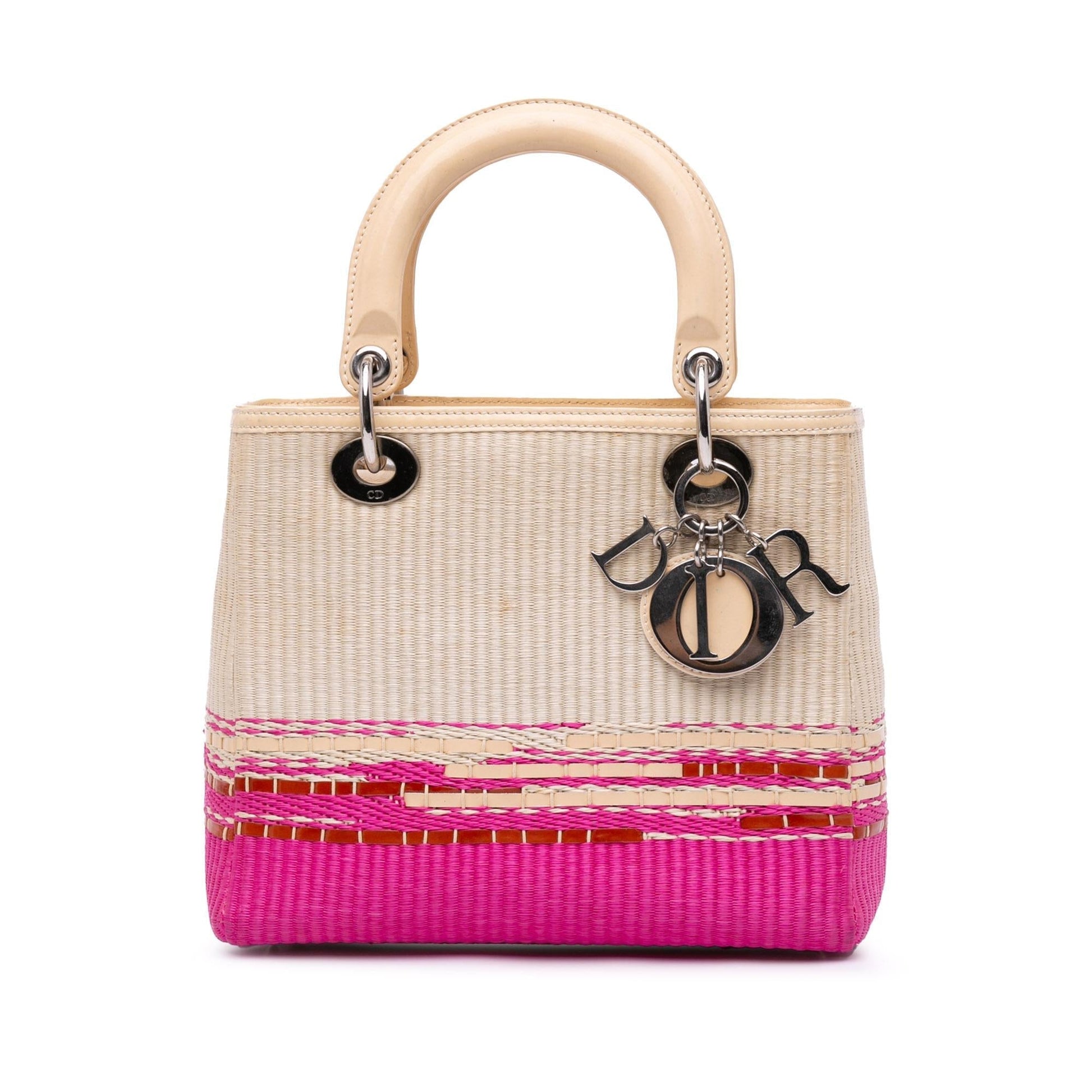 Dior Lady Satchel Bag Raffia Medium