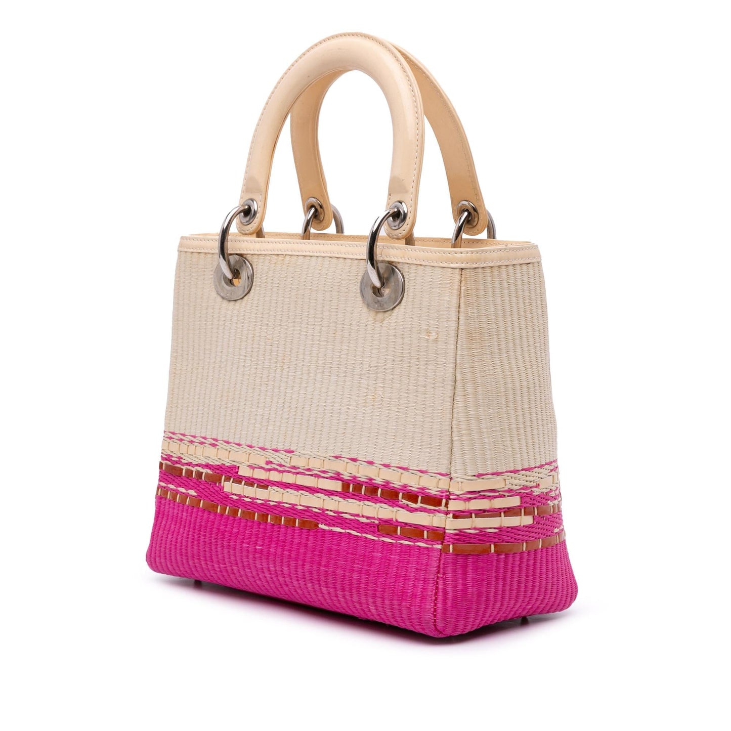 Dior Lady Satchel Bag Raffia Medium Lady Dior 1