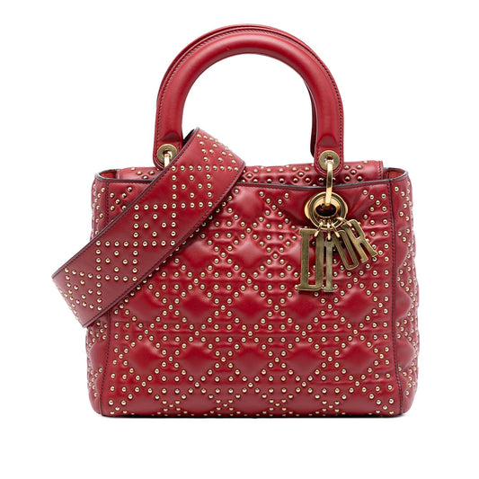 Dior Studded Calfskin Lady Satchel Bag Medium