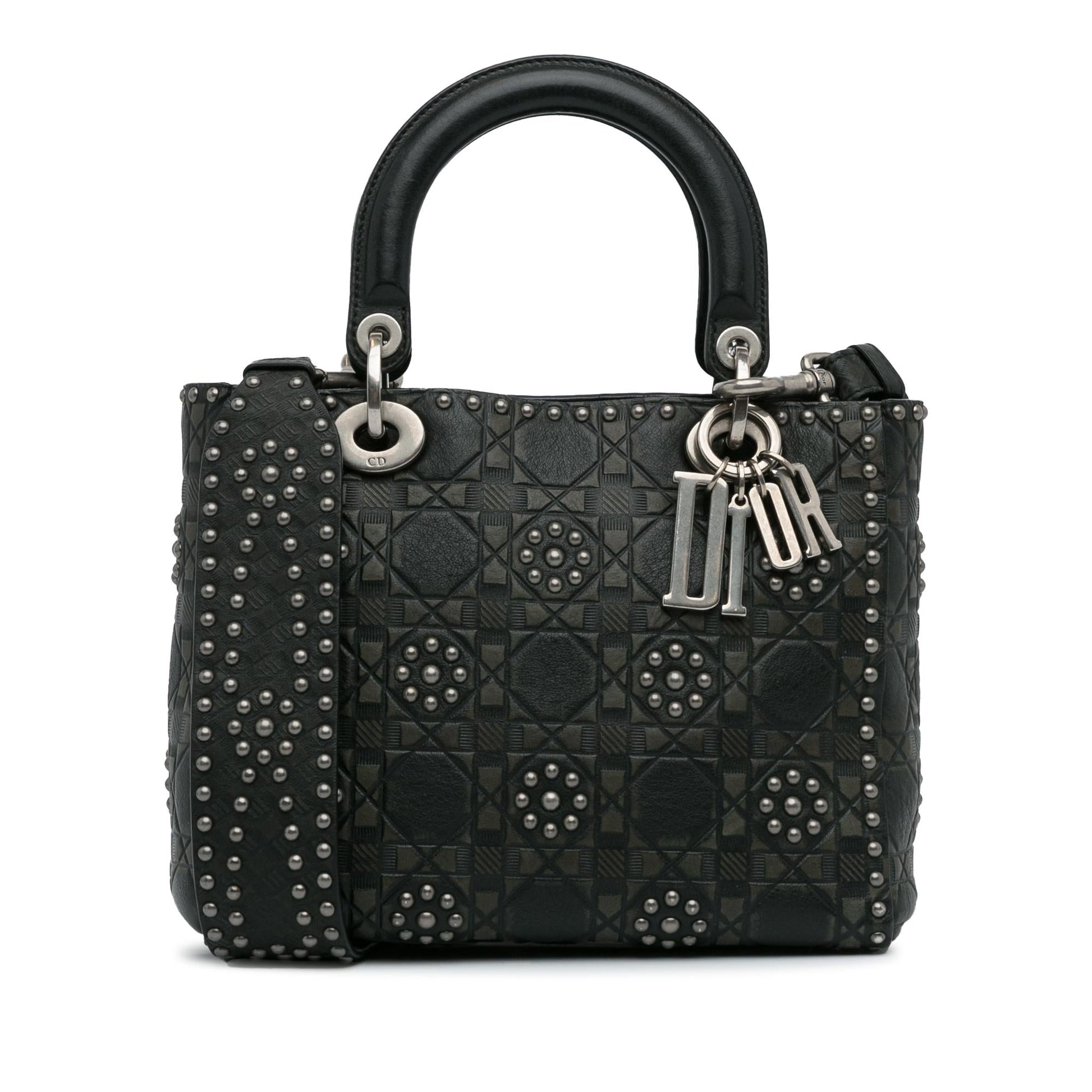 Dior Studded Cannage Supple Lady Shg Smh9P5 Satchel Bag Medium