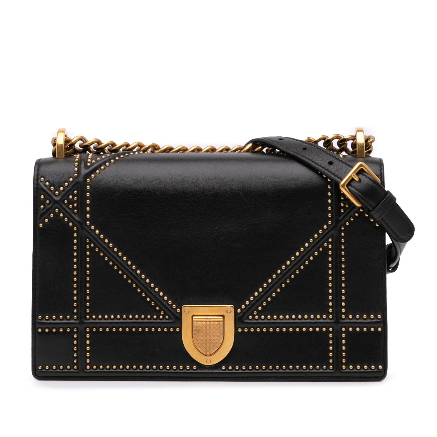 Dior Studded ama Crossbody Bag Lambskin Medium Flap