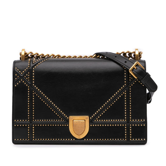 Dior Studded ama Crossbody Bag Lambskin Medium Flap