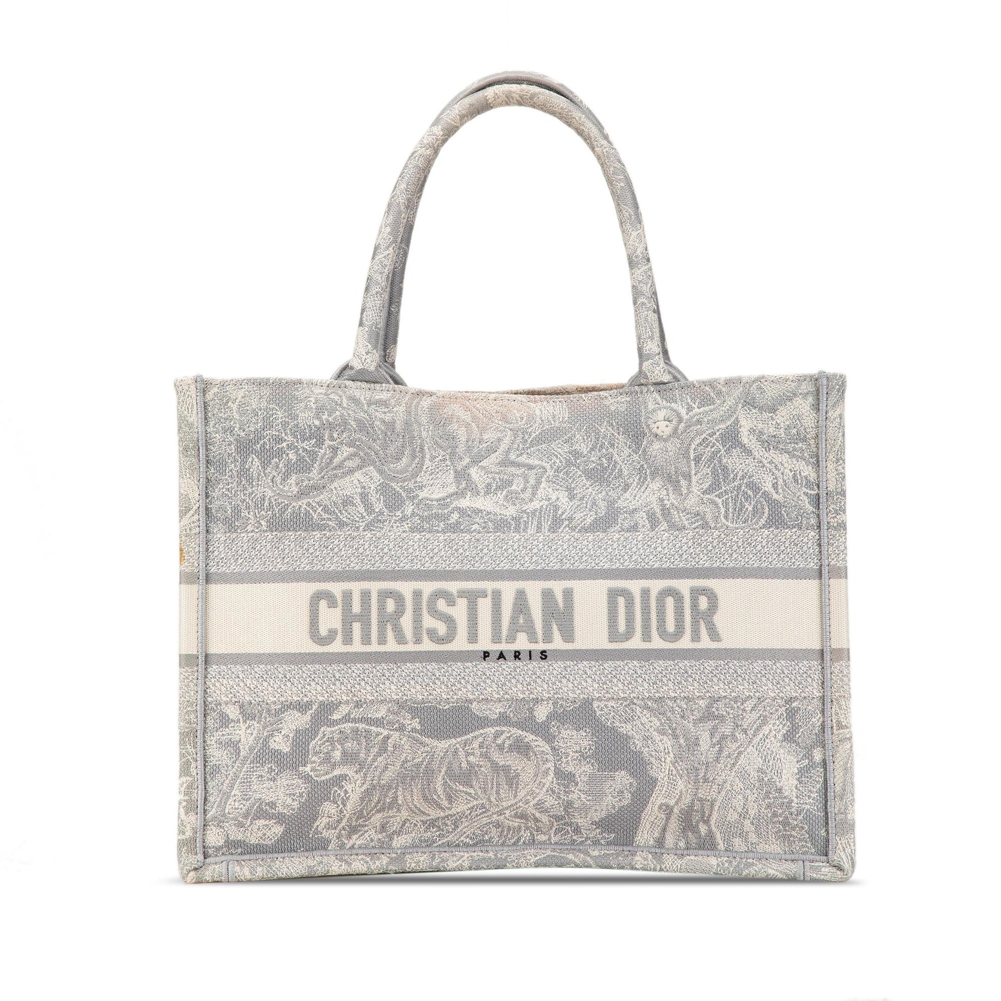 Dior Toile De Jouy Reverse Book Tote Medium Embroidered Tote Bag