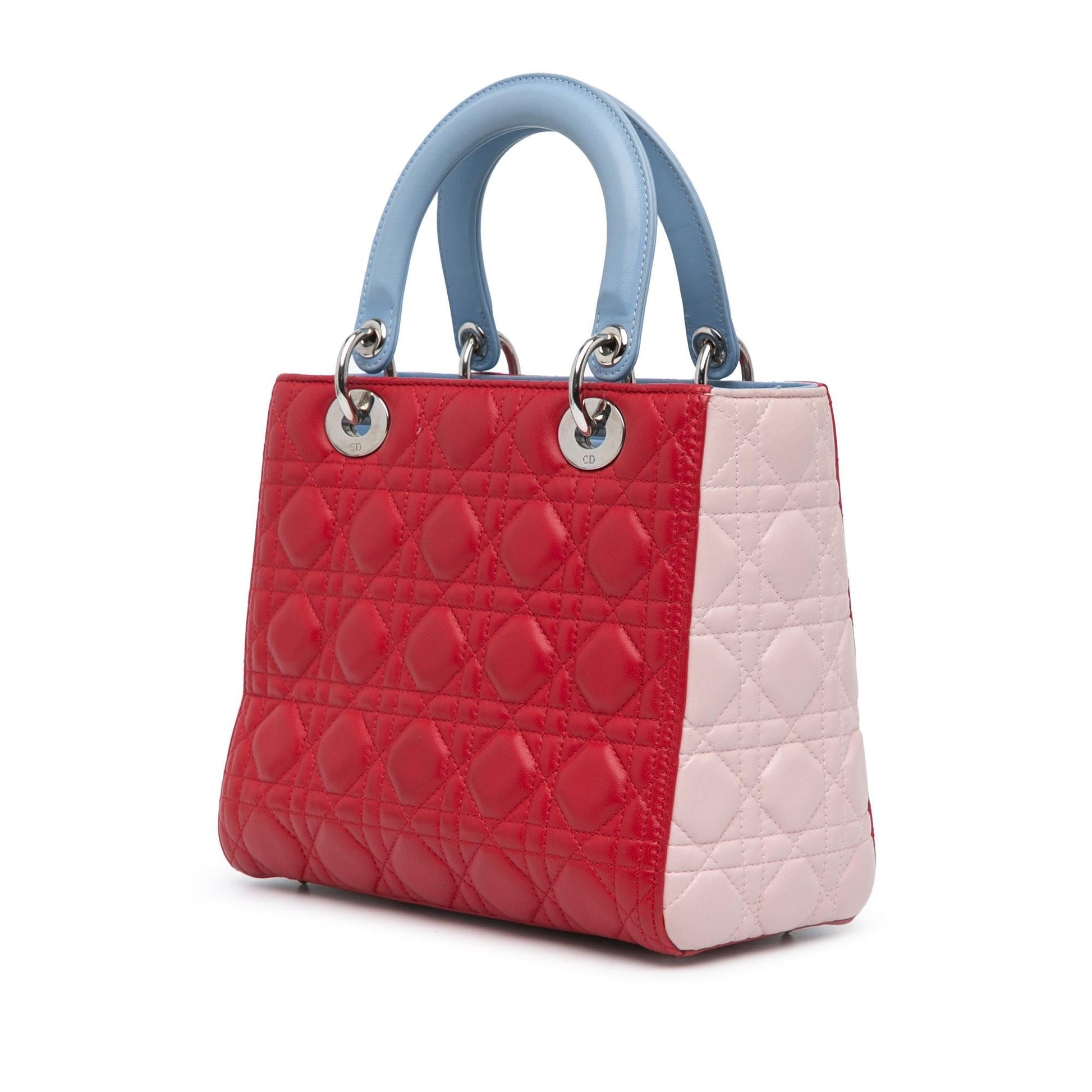 Dior Tricolor Cannage Lady Satchel Bag Lambskin Medium Dior Shg L2Acbw