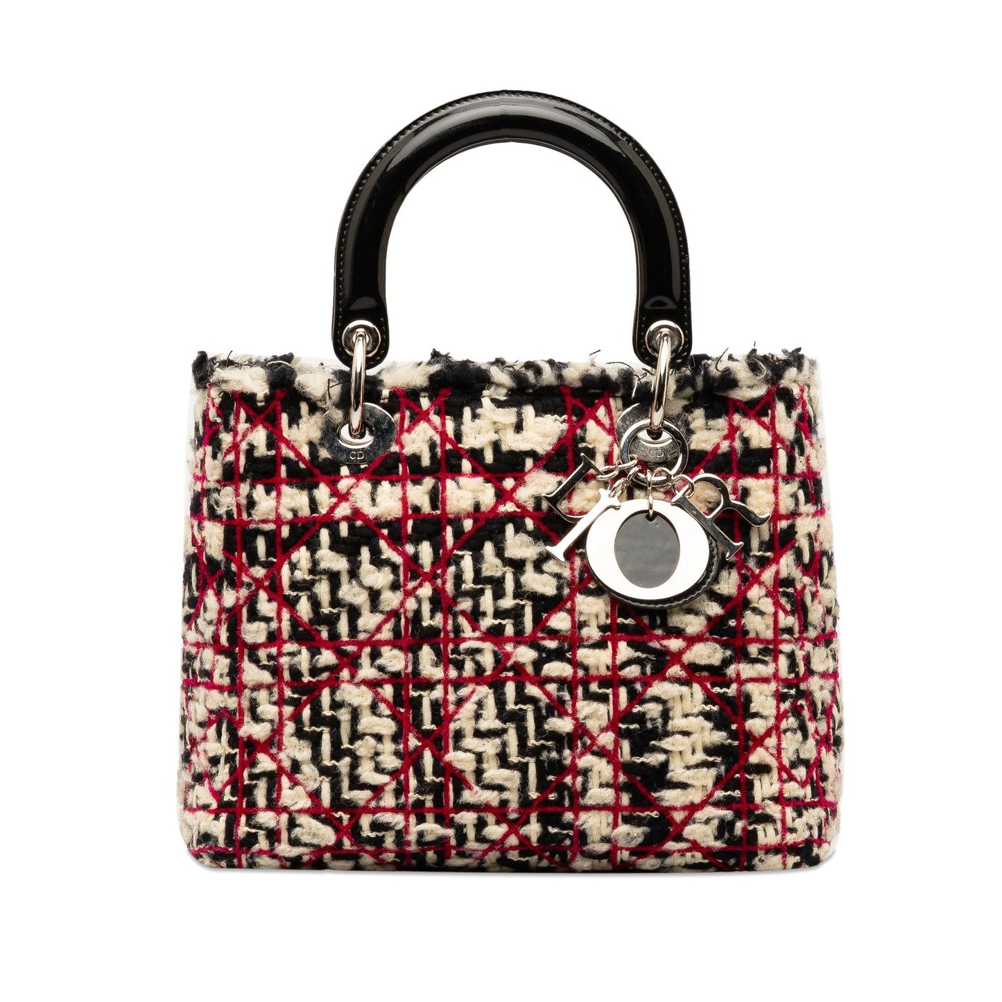 Dior Tweed Cannage Lady Shg 5Klf6U Satchel Bag Medium