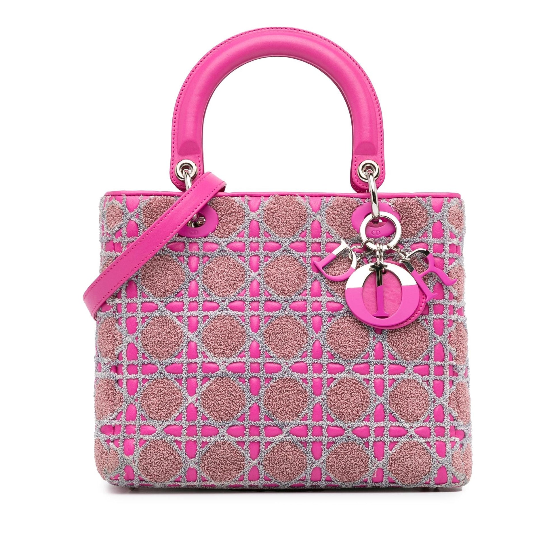Dior Tweed Cannage Lady Shg Zlf2Ru Satchel Bag Medium