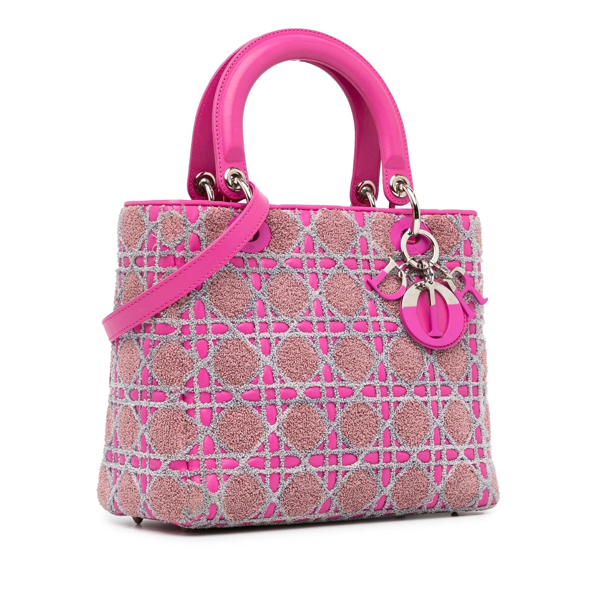 Dior Tweed Cannage Lady Shg Zlf2Ru Satchel Bag Medium