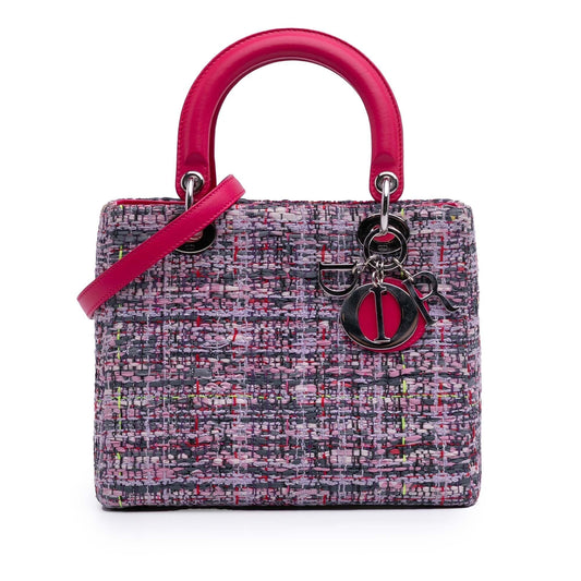 Dior Tweed Lady Satchel Bag Medium Lady Dior 1
