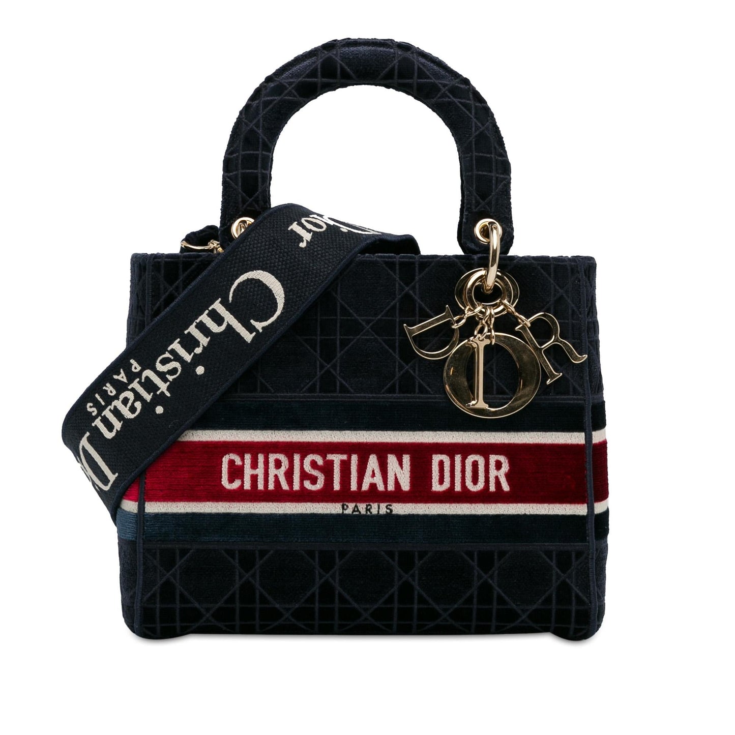 Dior Velvet Cannage Lady Lite Shg Cz22Fv Satchel Bag Medium