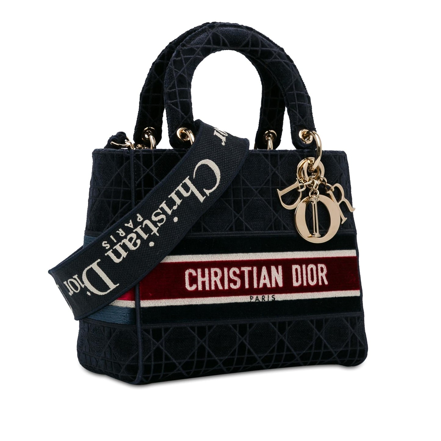 Dior Velvet Cannage Lady Lite Shg Cz22Fv Satchel Bag Medium