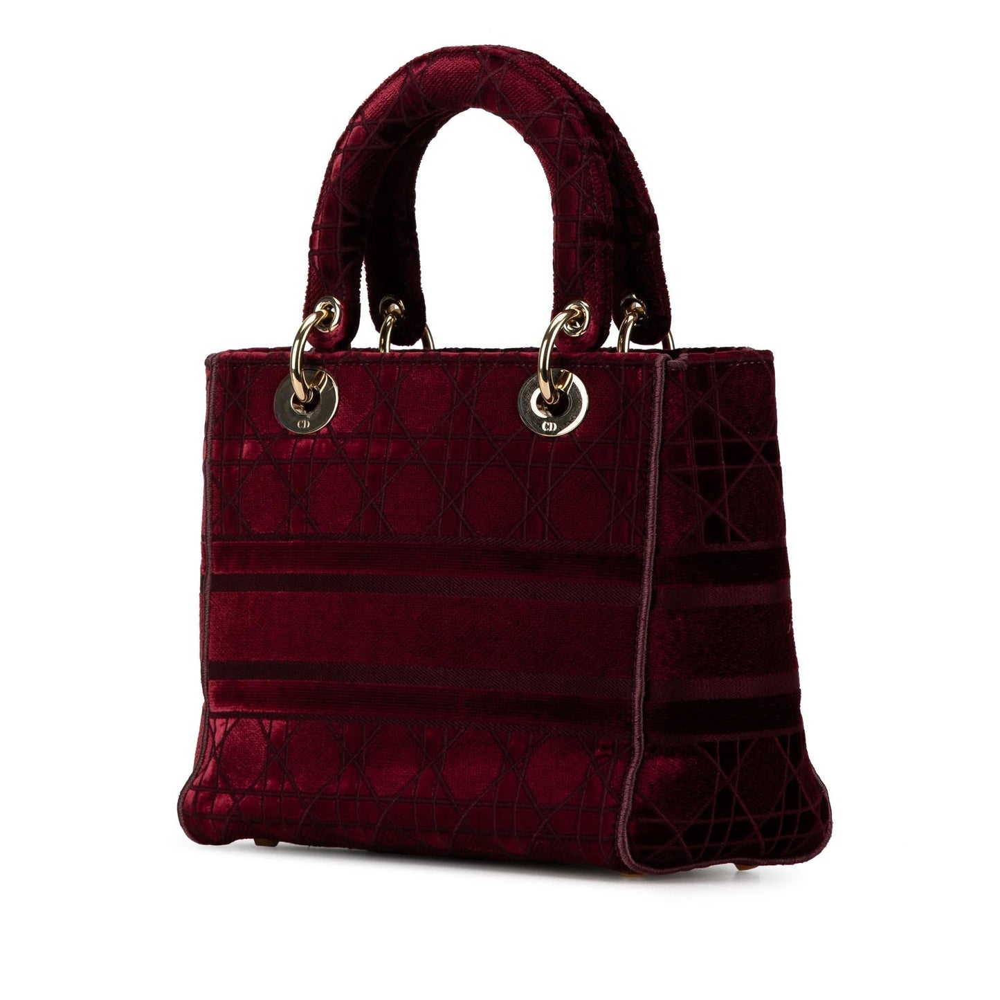 Dior Velvet Cannage Lady Lite Satchel Bag Medium