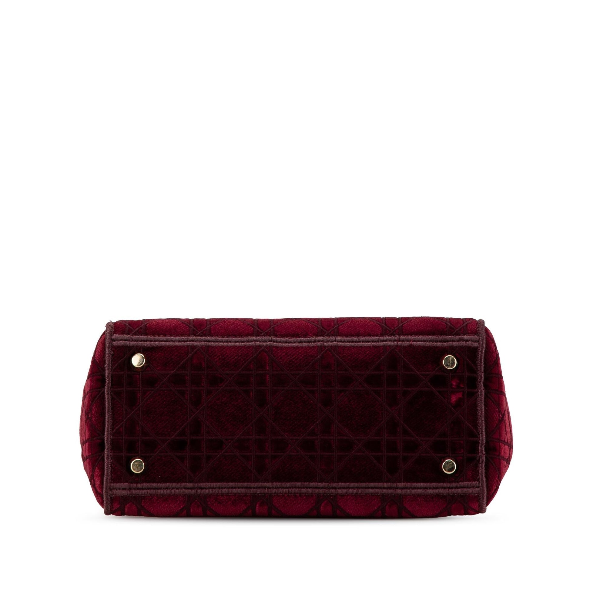 Dior Velvet Cannage Lady Lite Satchel Bag Medium D Lite 2