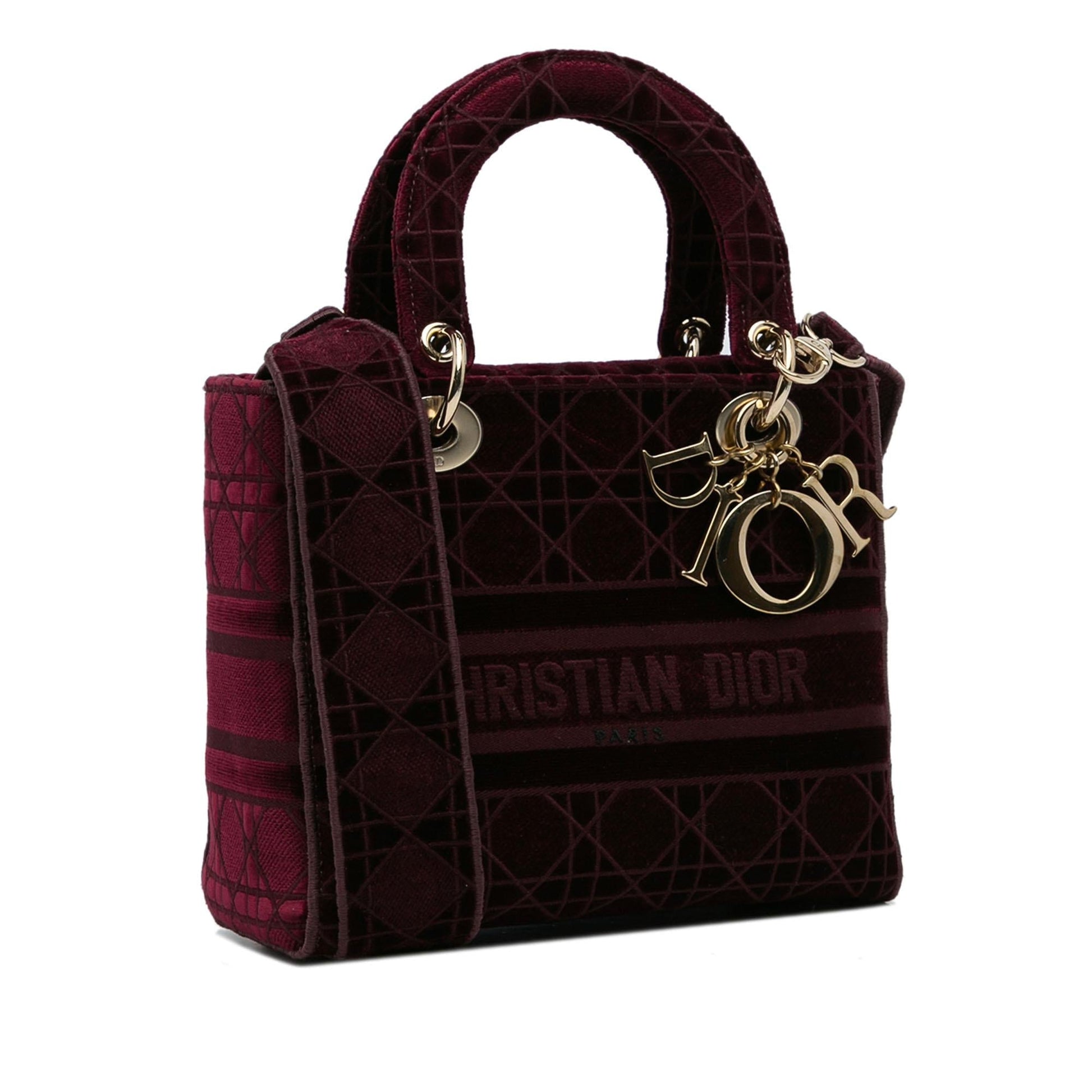 Dior Velvet Cannage Lady Lite Satchel Bag Medium D Lite 3