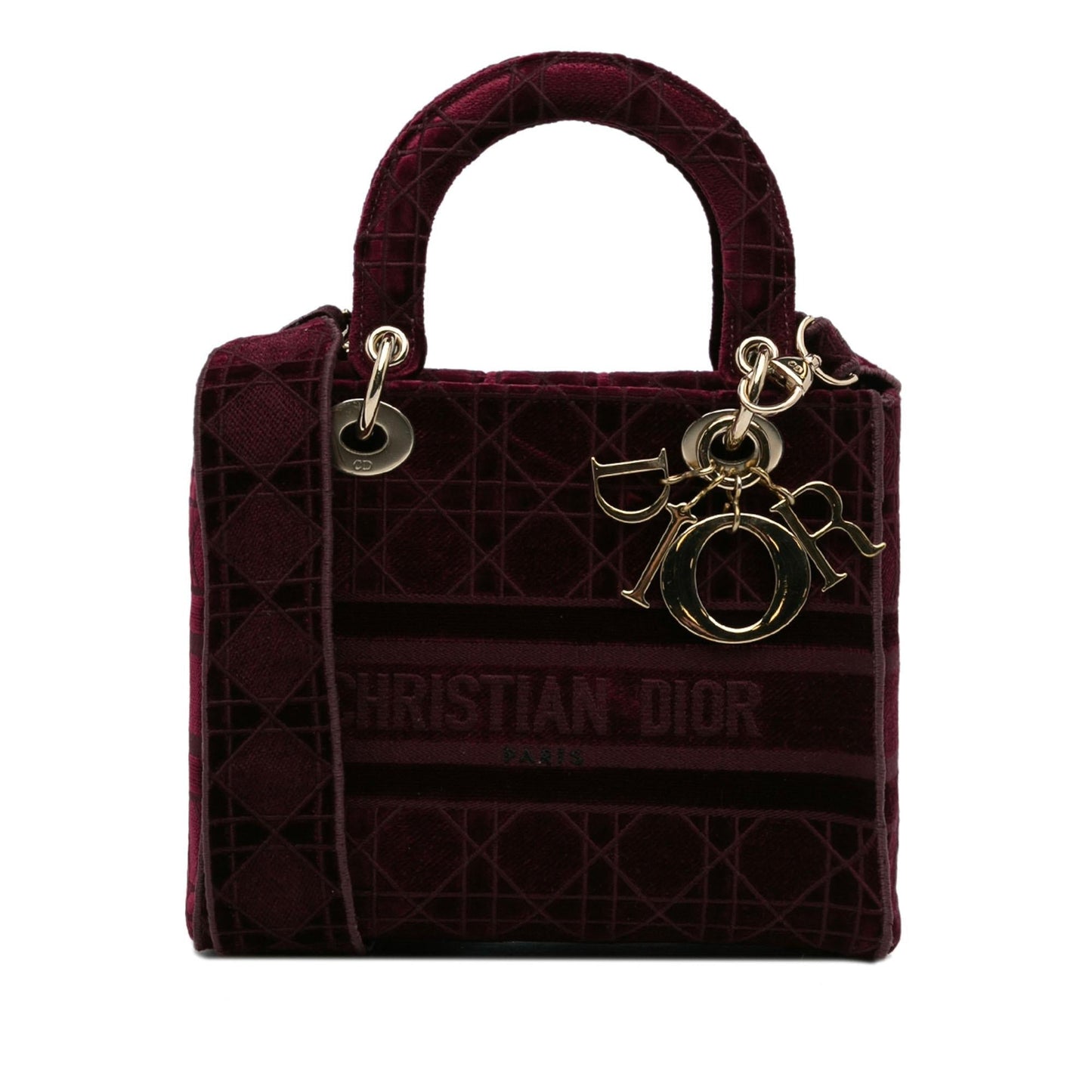 Dior Velvet Cannage Lady Lite Satchel Bag Medium D Lite 5