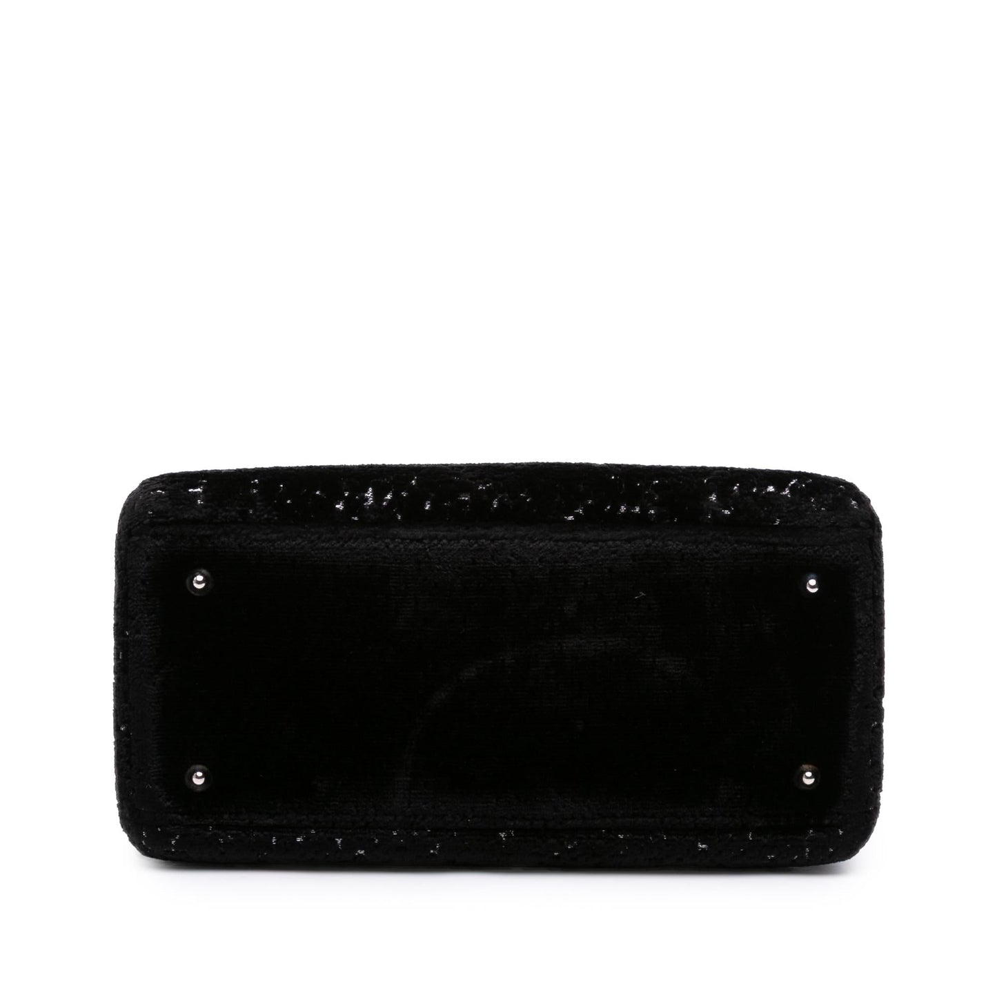Dior Velvet And Lady Satchel Bag Canvas Medium