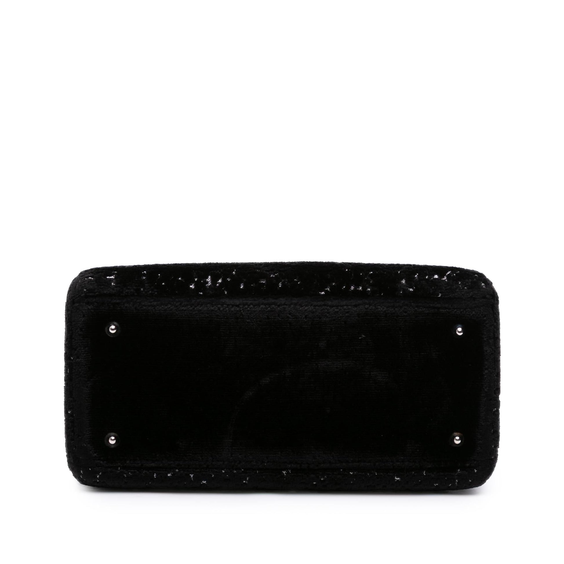 Dior Velvet And Lady Satchel Bag Canvas Medium