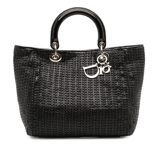 Dior Soft Lady Satchel Bag Leather Medium Woven