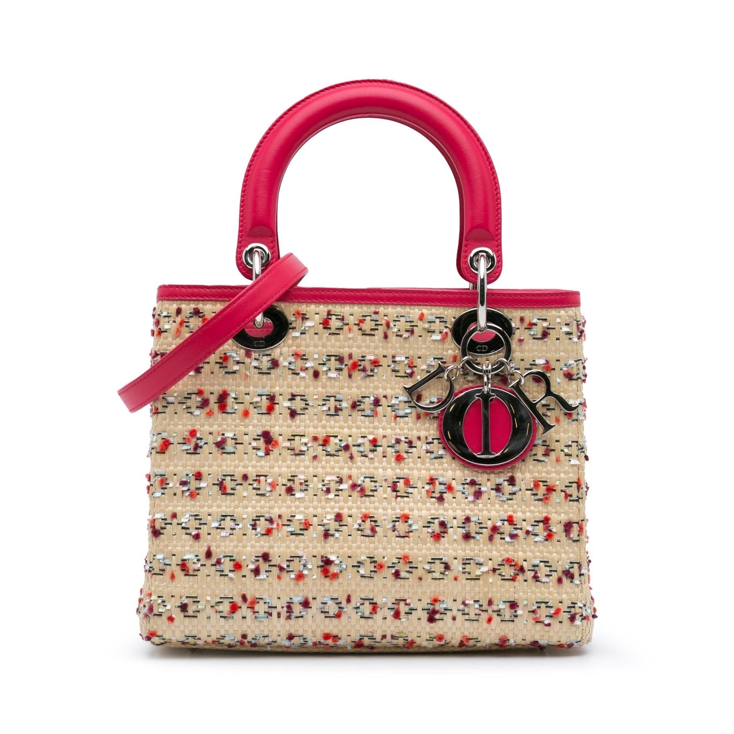 Dior Lady Satchel Bag Raffia Medium Woven Lady Dior 1