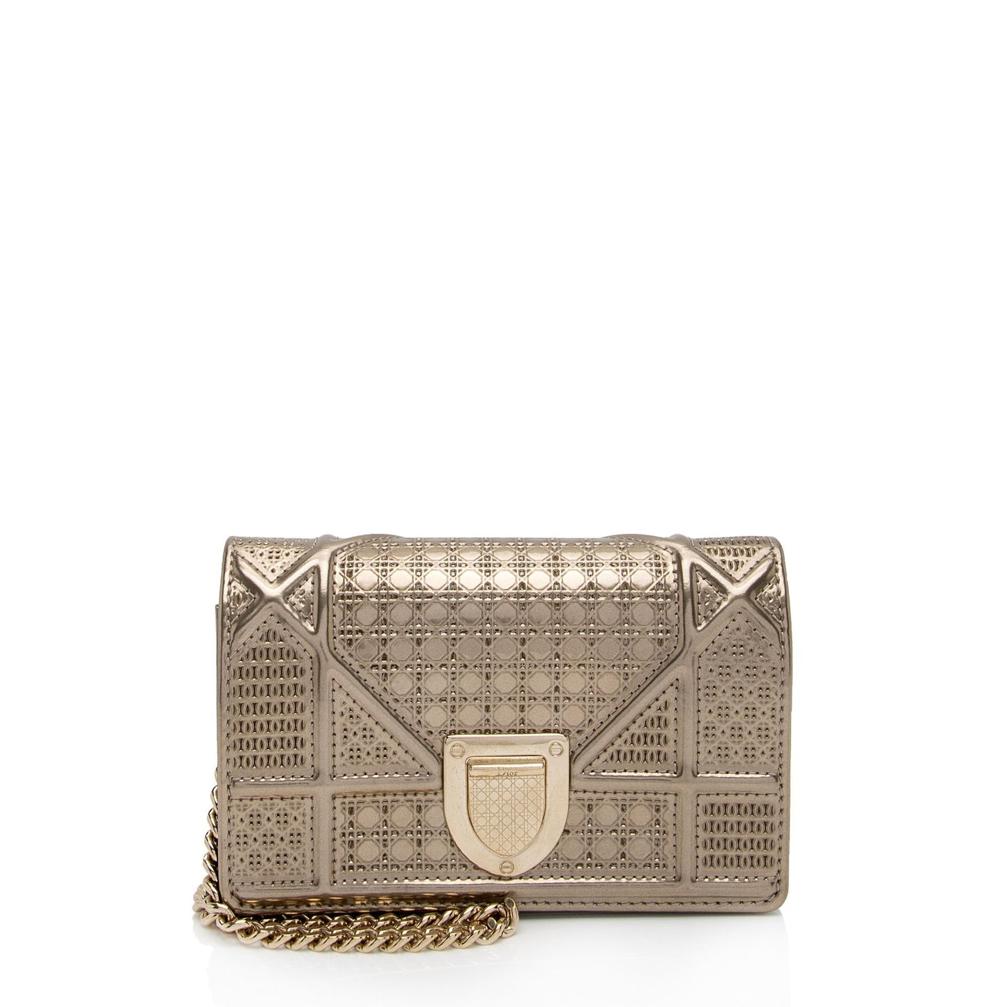 Dior Metallic Calfskin Cannage ama Shoulder Bag Shf Jlncsf Baby Micro